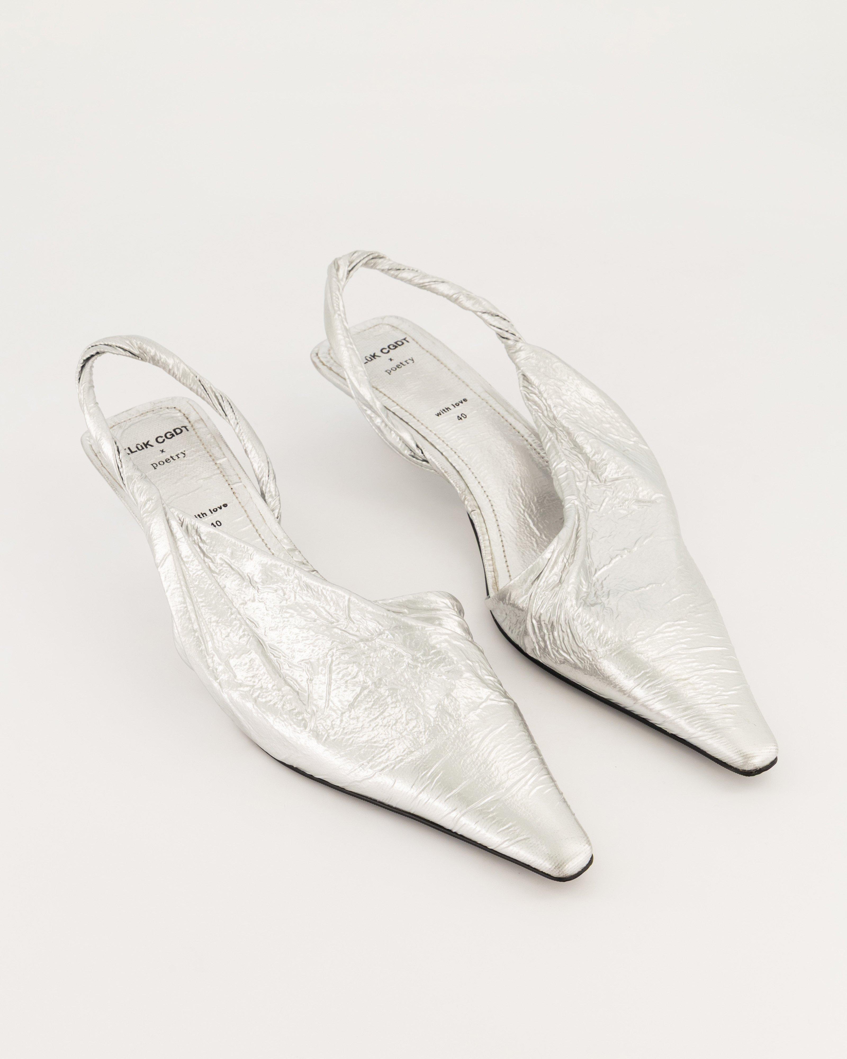 KLûK CGDT x Poetry Silver Kitty Heel -  Silver