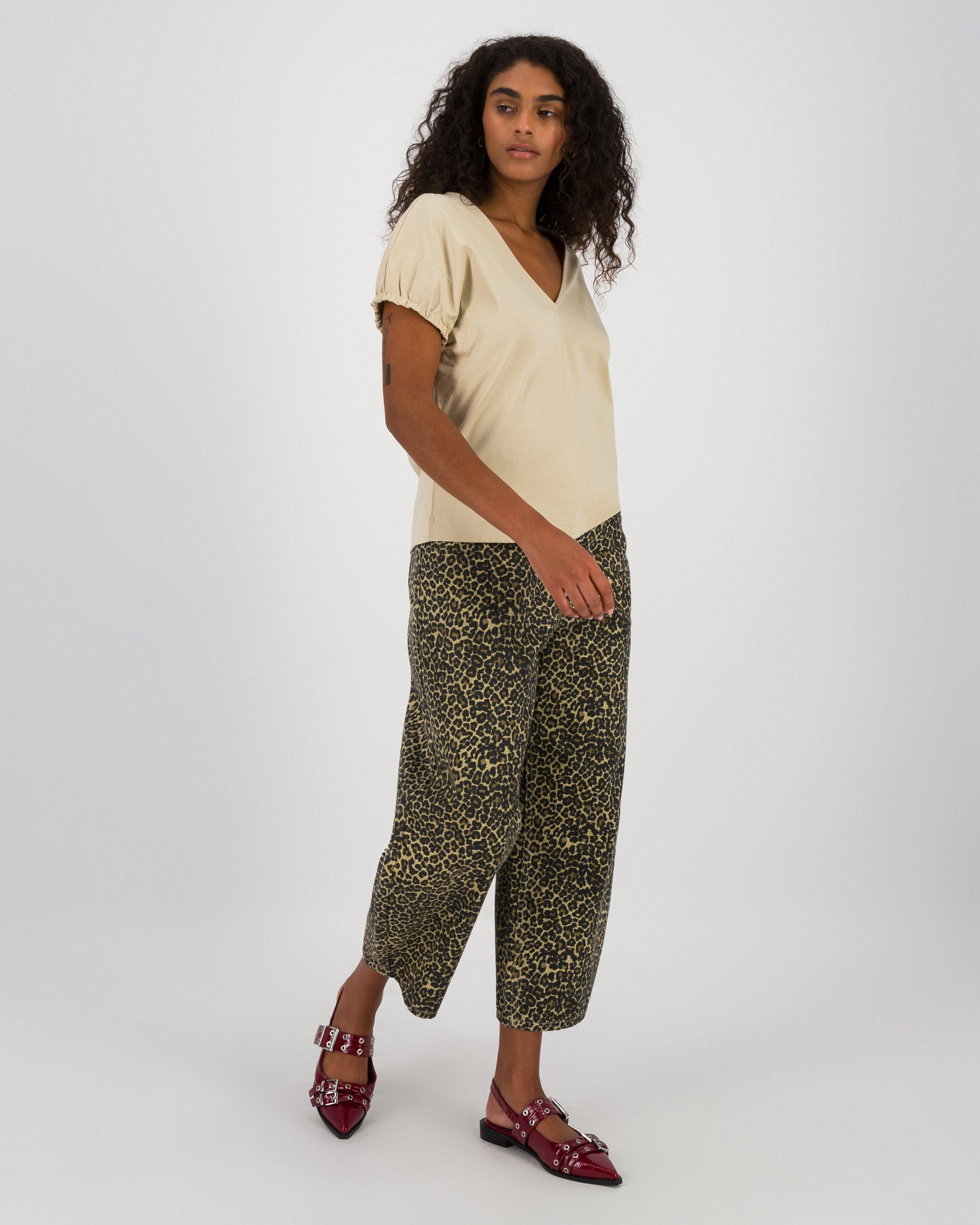  Liana Leopard Print Denims -  Assorted