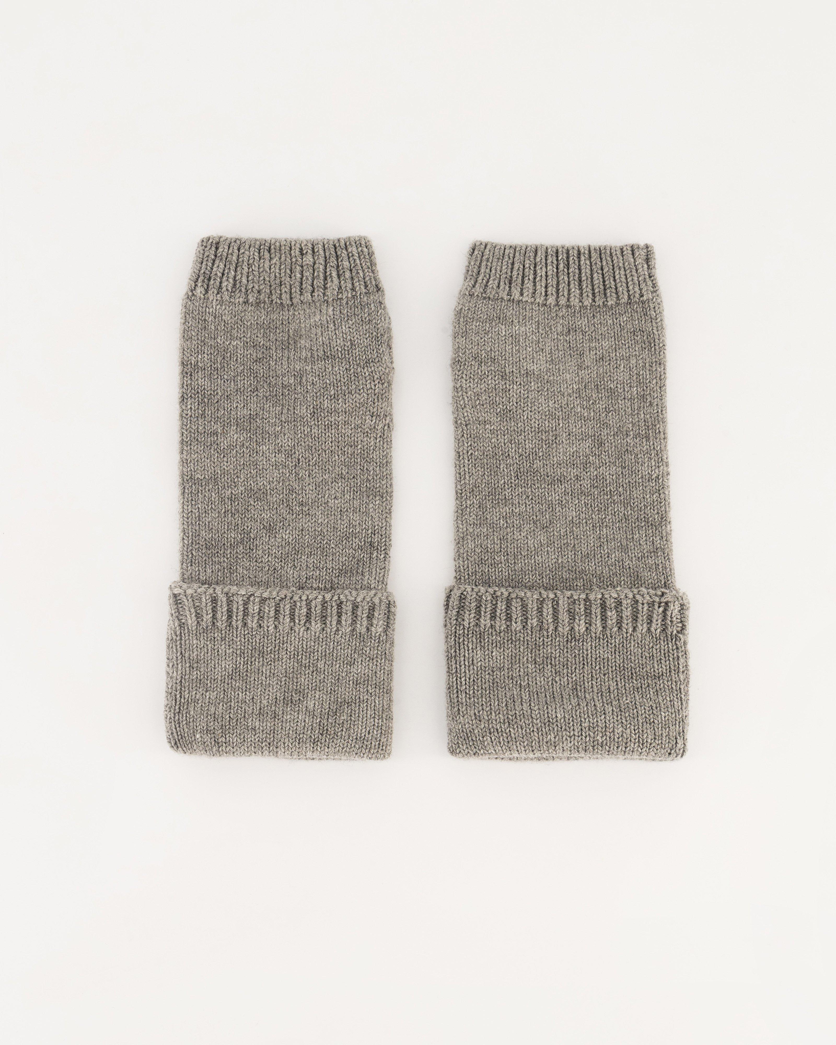 Mei Fingerless Roll-Knit Gloves -  Grey