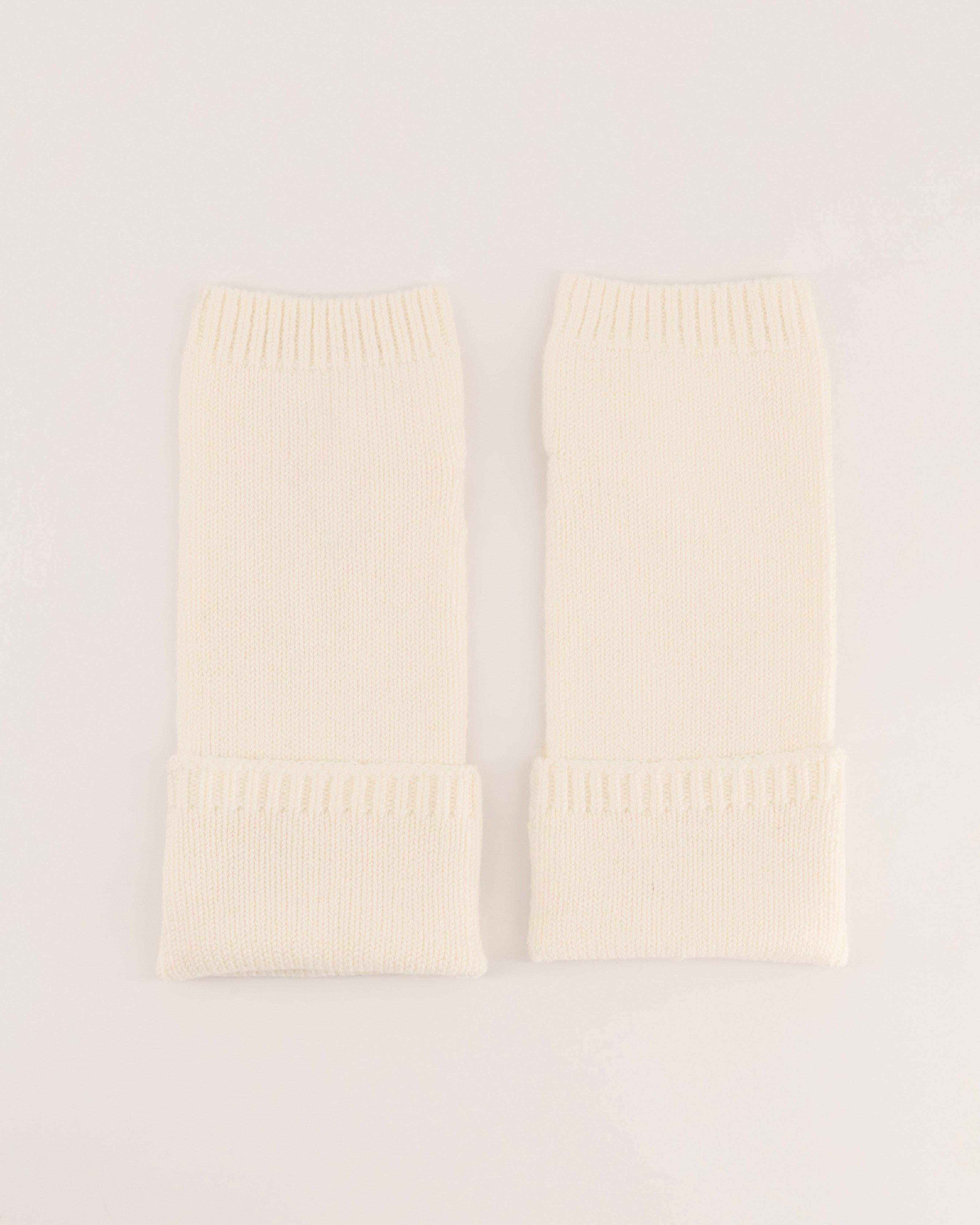 Mei Fingerless Roll-Knit Gloves -  Milk