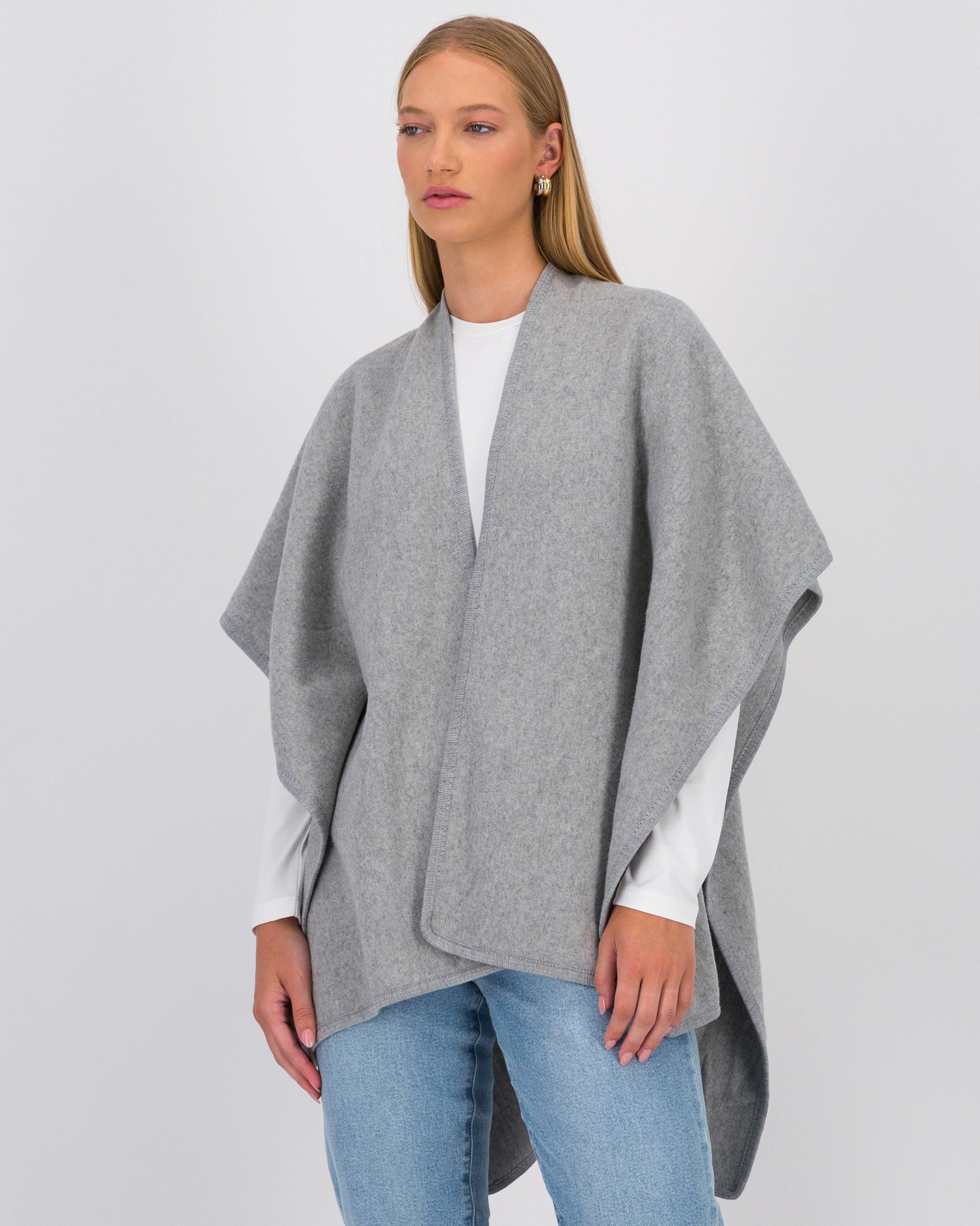 Dhalia Wool Blend Cape -  Grey