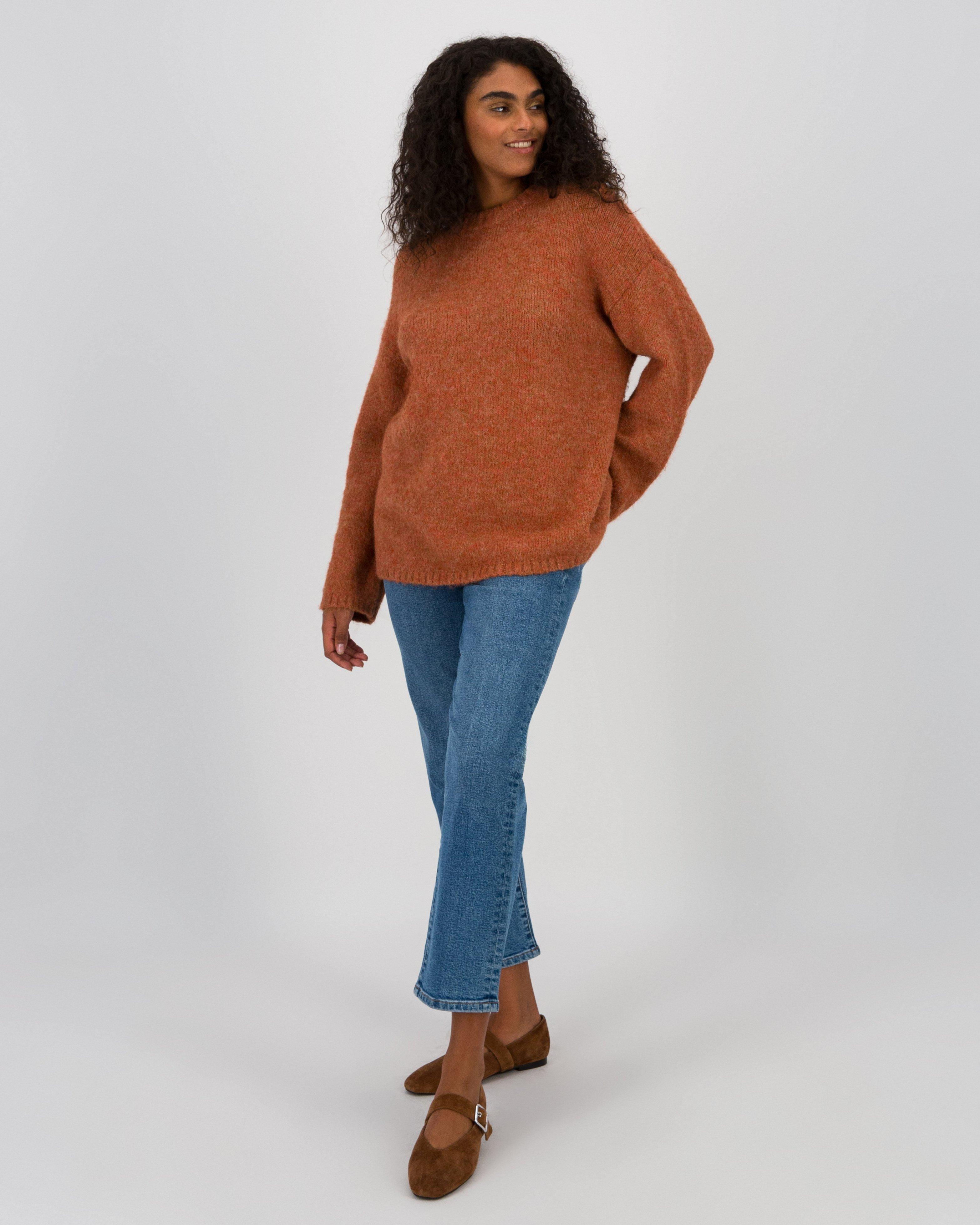 Oliver Fluffy Blend Pullover -  Rust