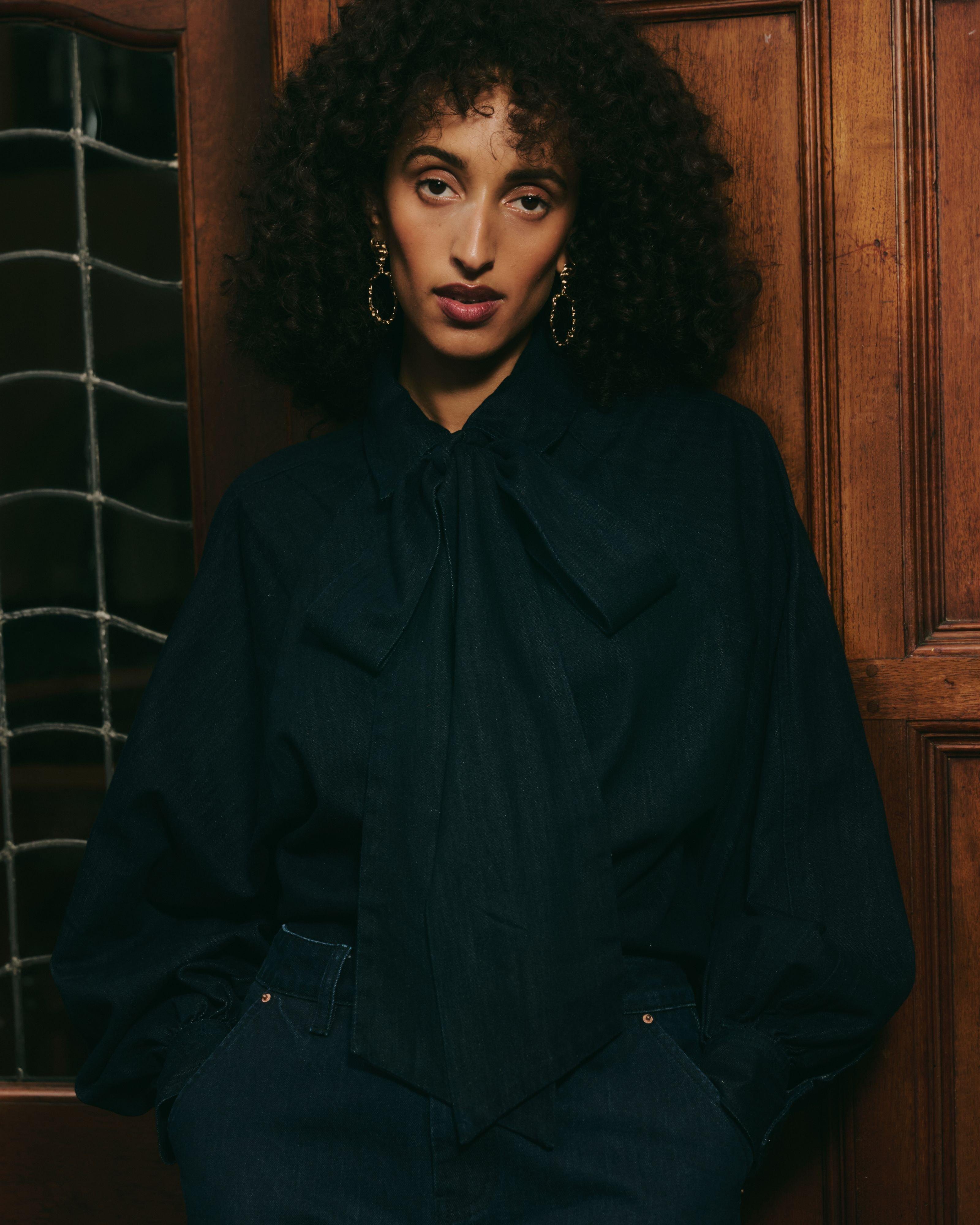 Zinny Raw Rinse Denim Blouse -  Blue