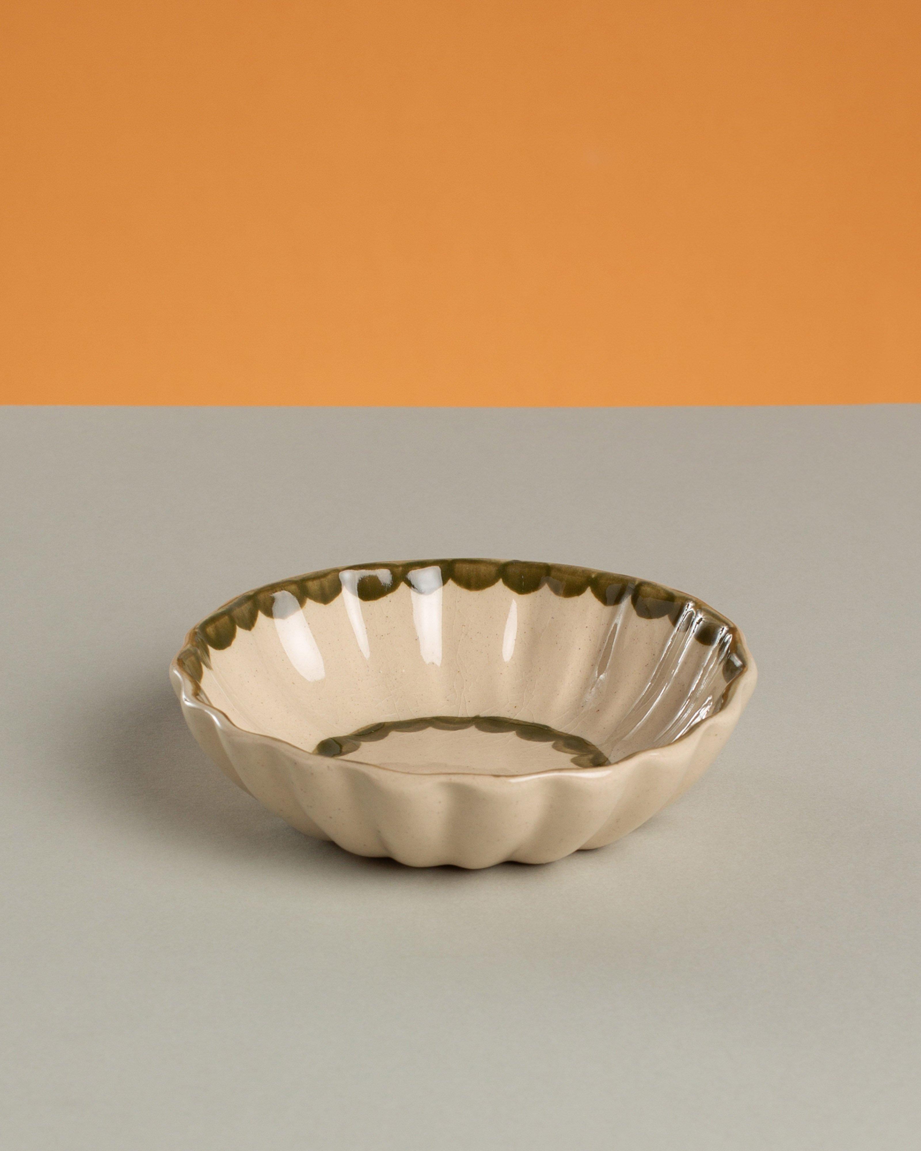 Fluted Pear Bowl -  Green