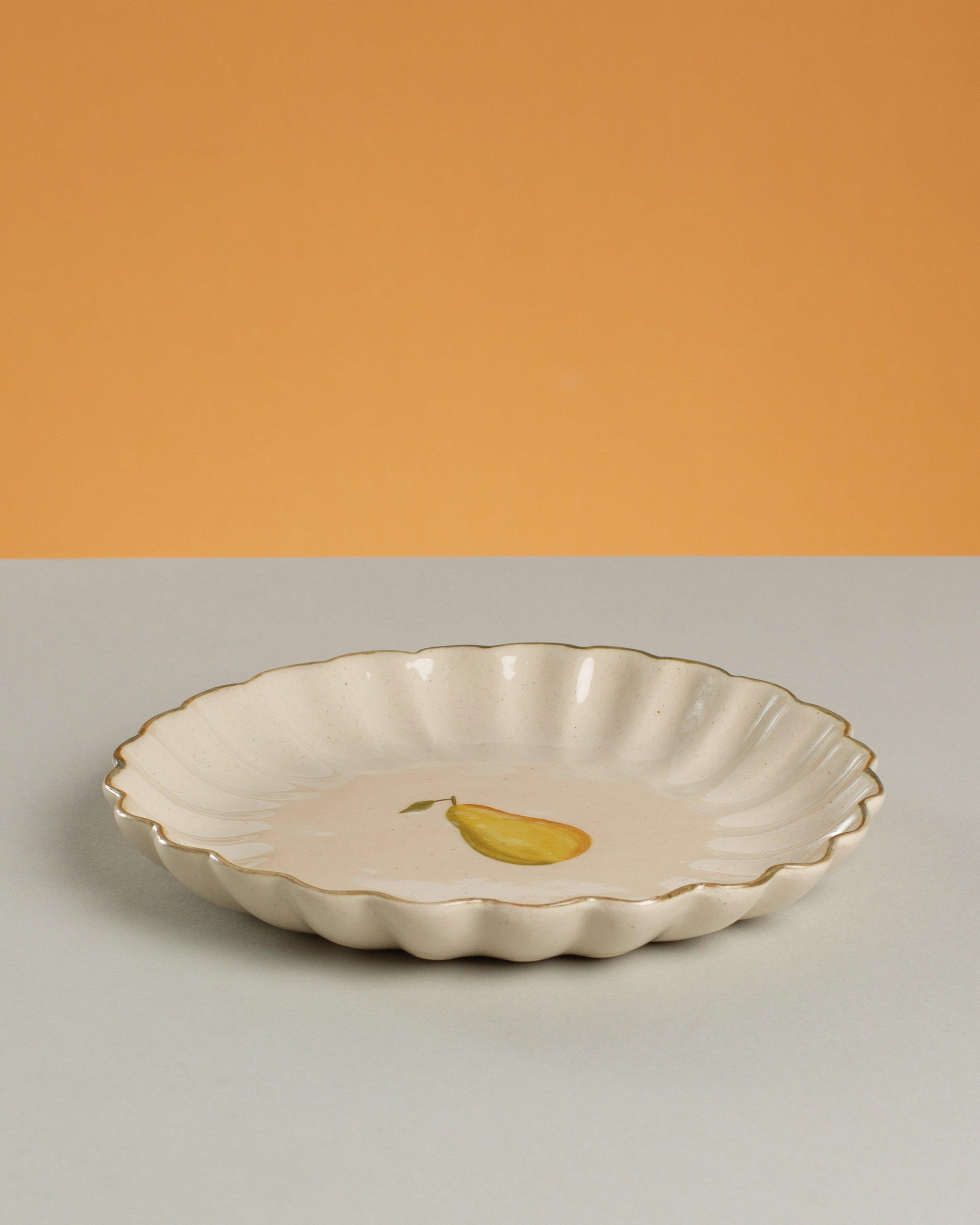 Fluted Pear Side Plate -  Green
