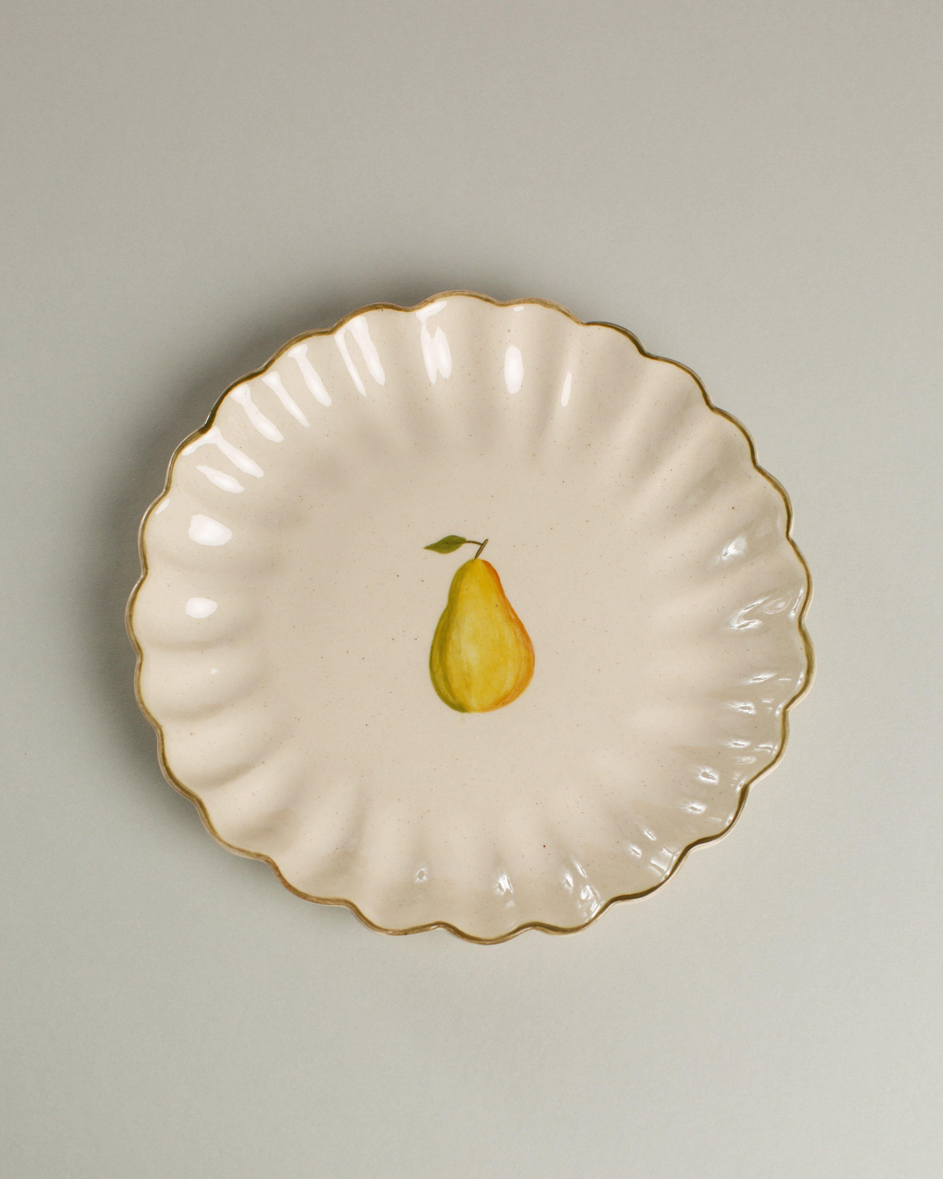 Fluted Pear Side Plate -  Green