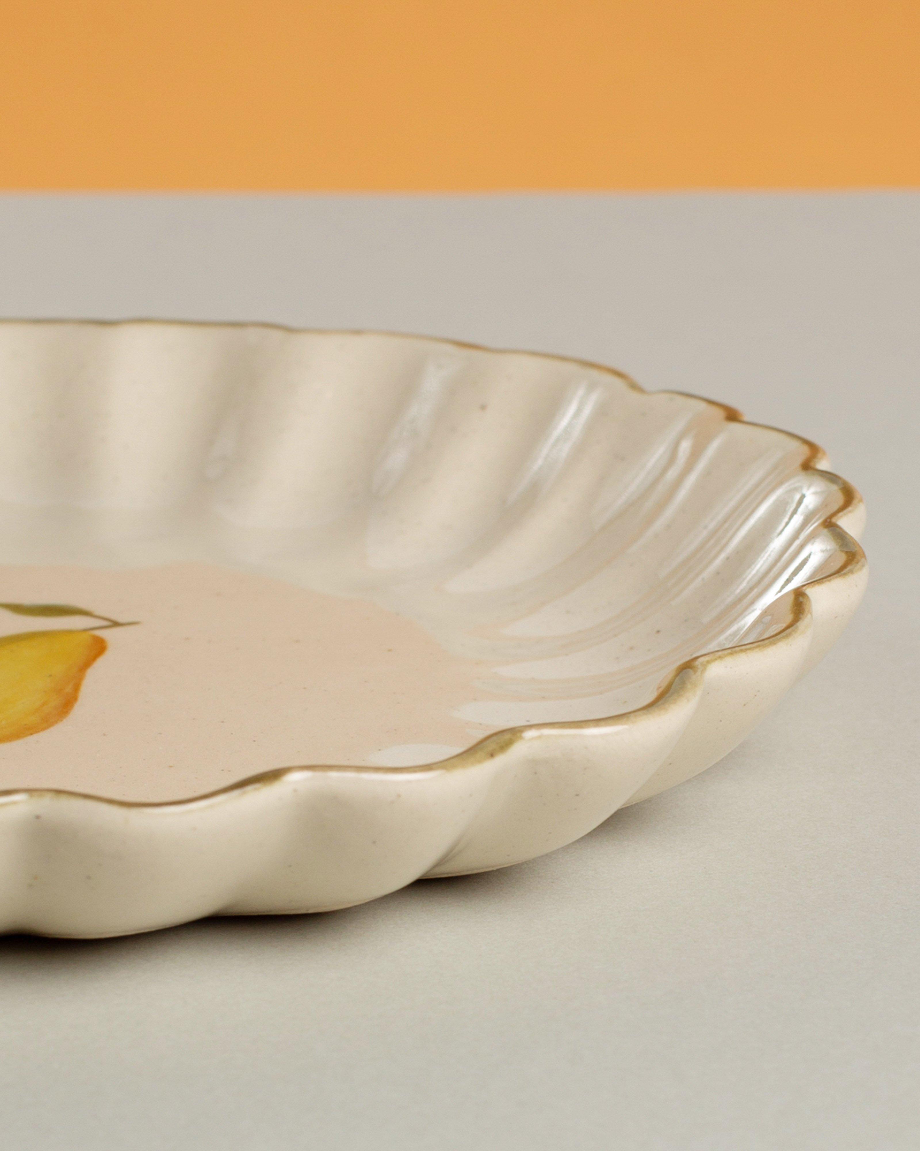 Fluted Pear Side Plate -  Green