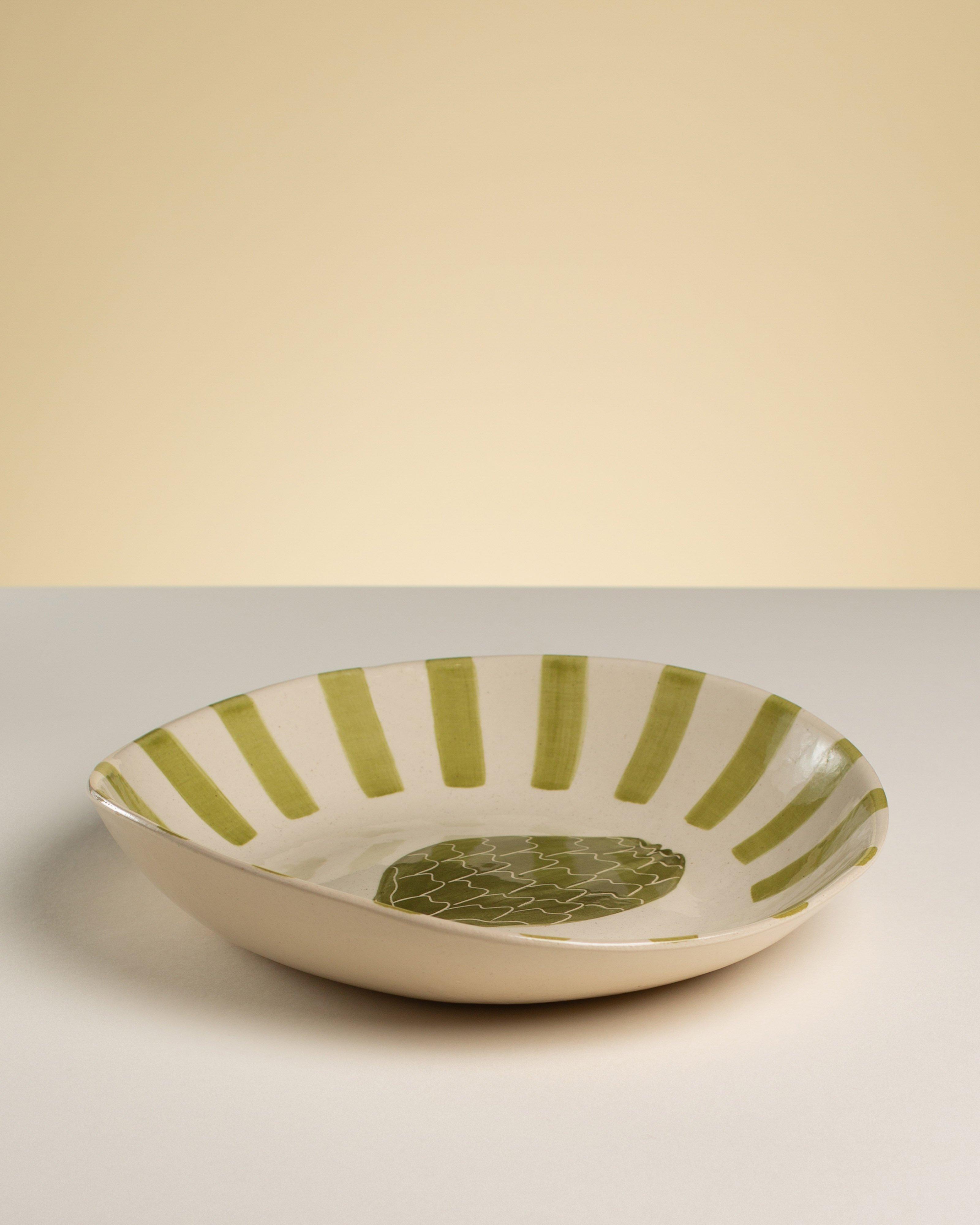 Wallace Artichoke Oval Deep Dish -  Green