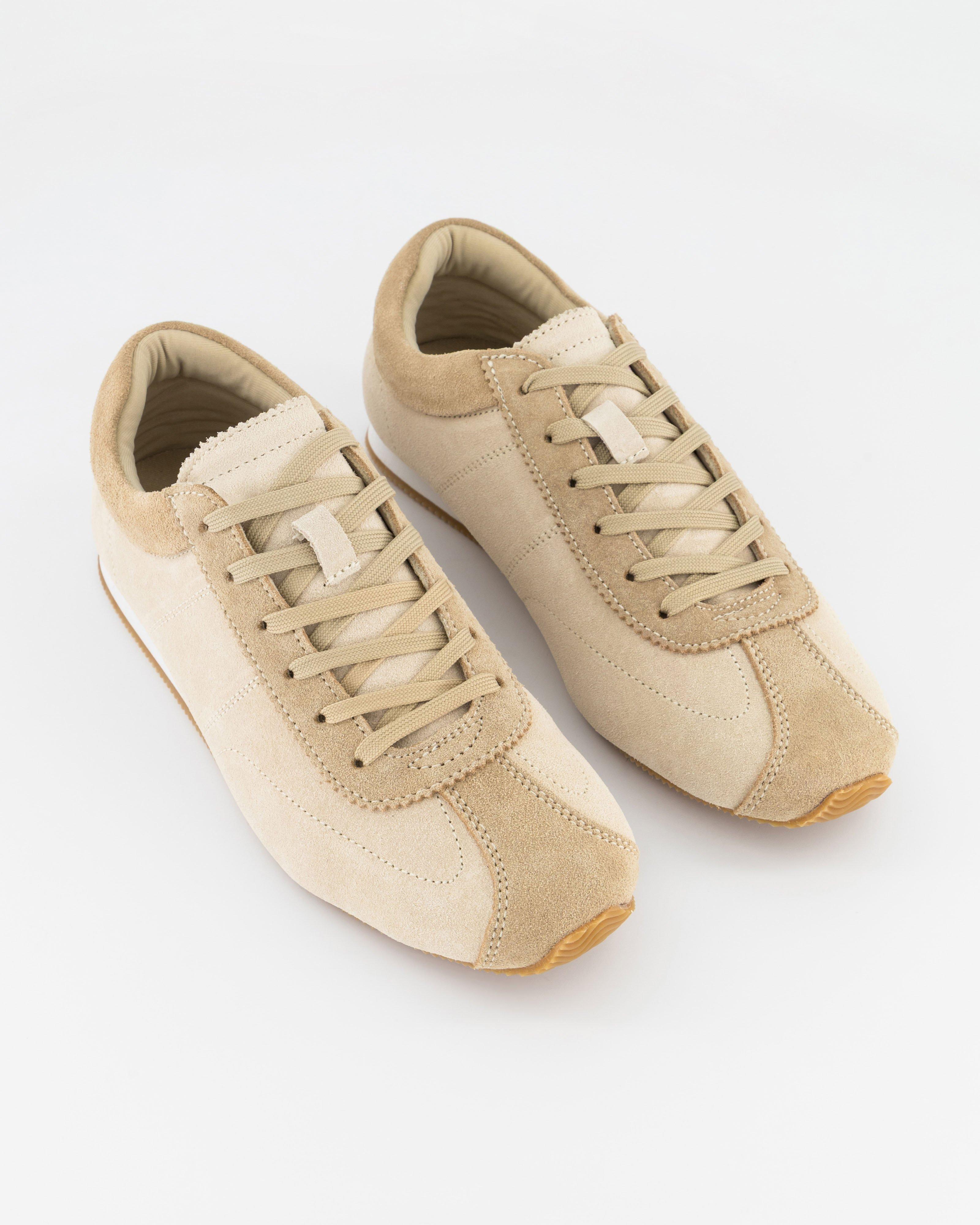 Rida Leather Sports Sneakers -  Stone