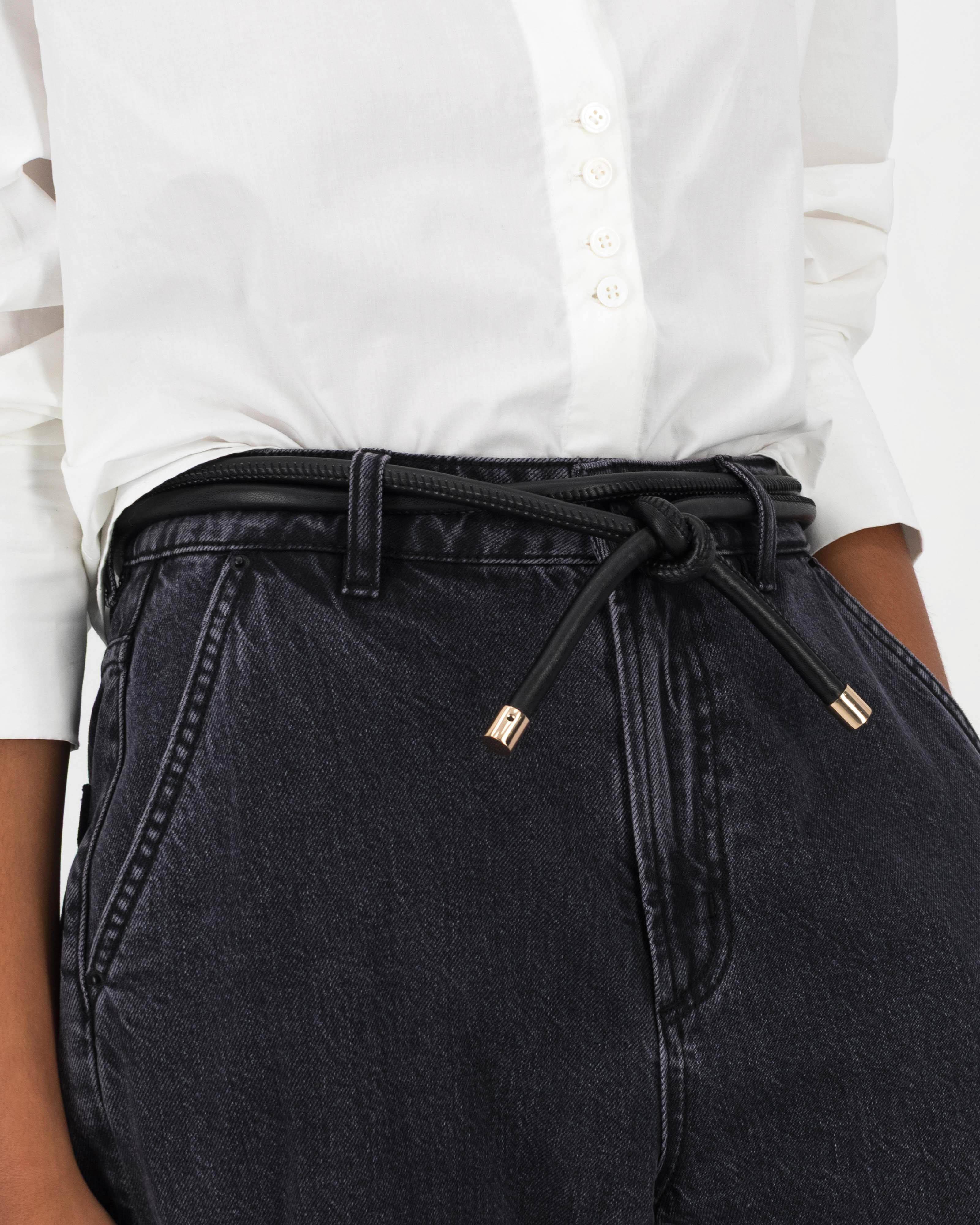 Odette Knot Tie Belt -  Black
