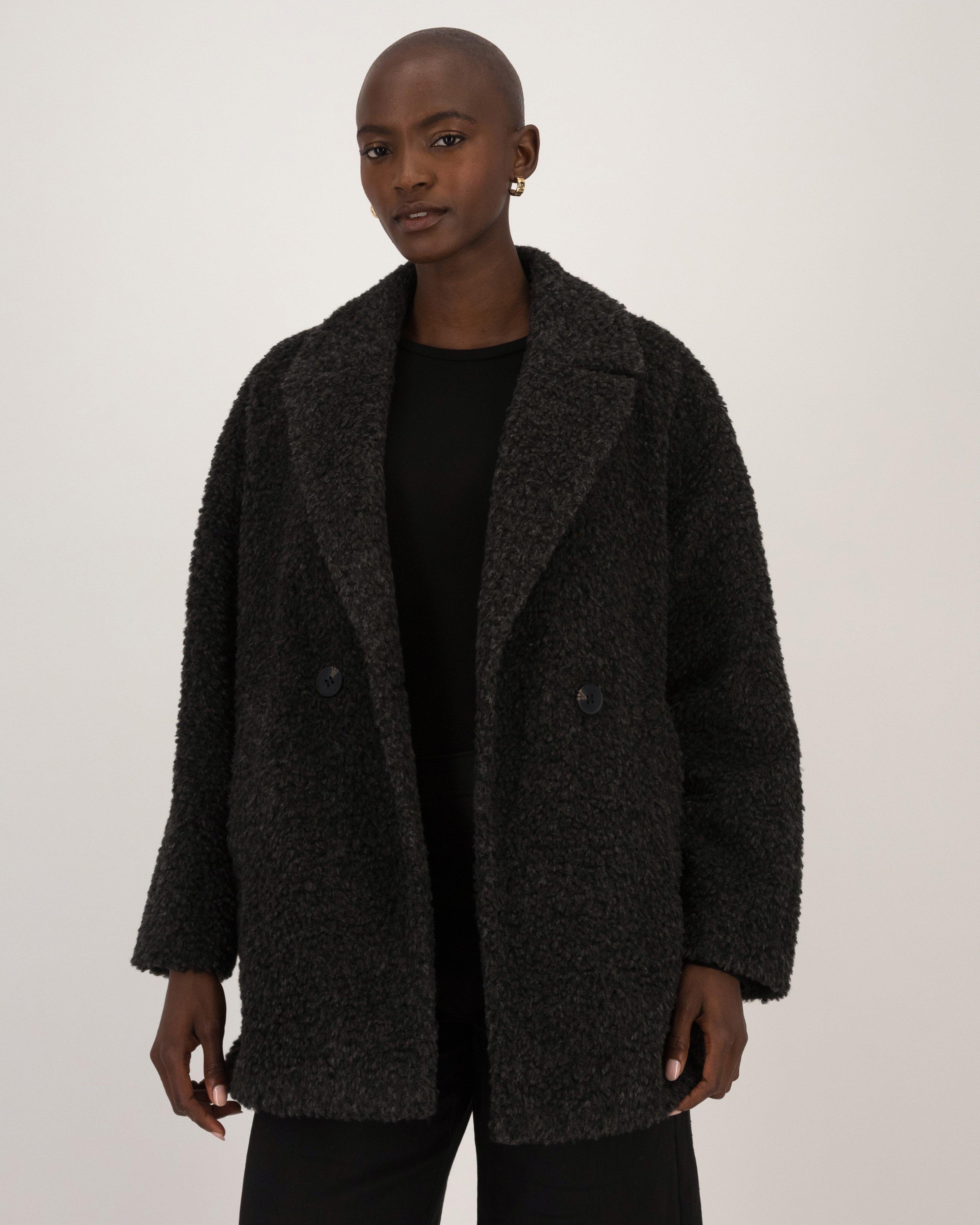Inara Boucle Short Coat -  Charcoal