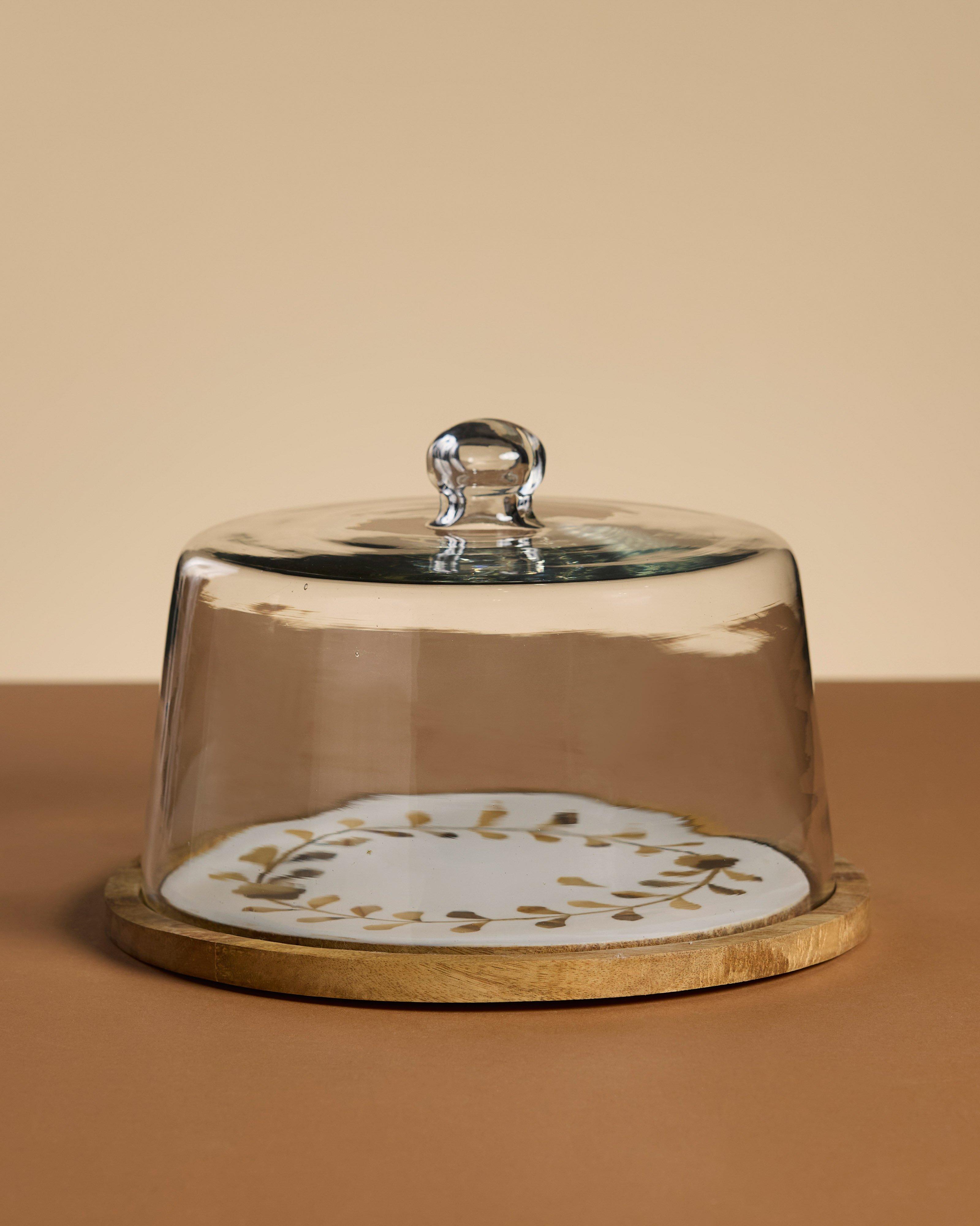 Riley Inlay Cake Cloche -  White