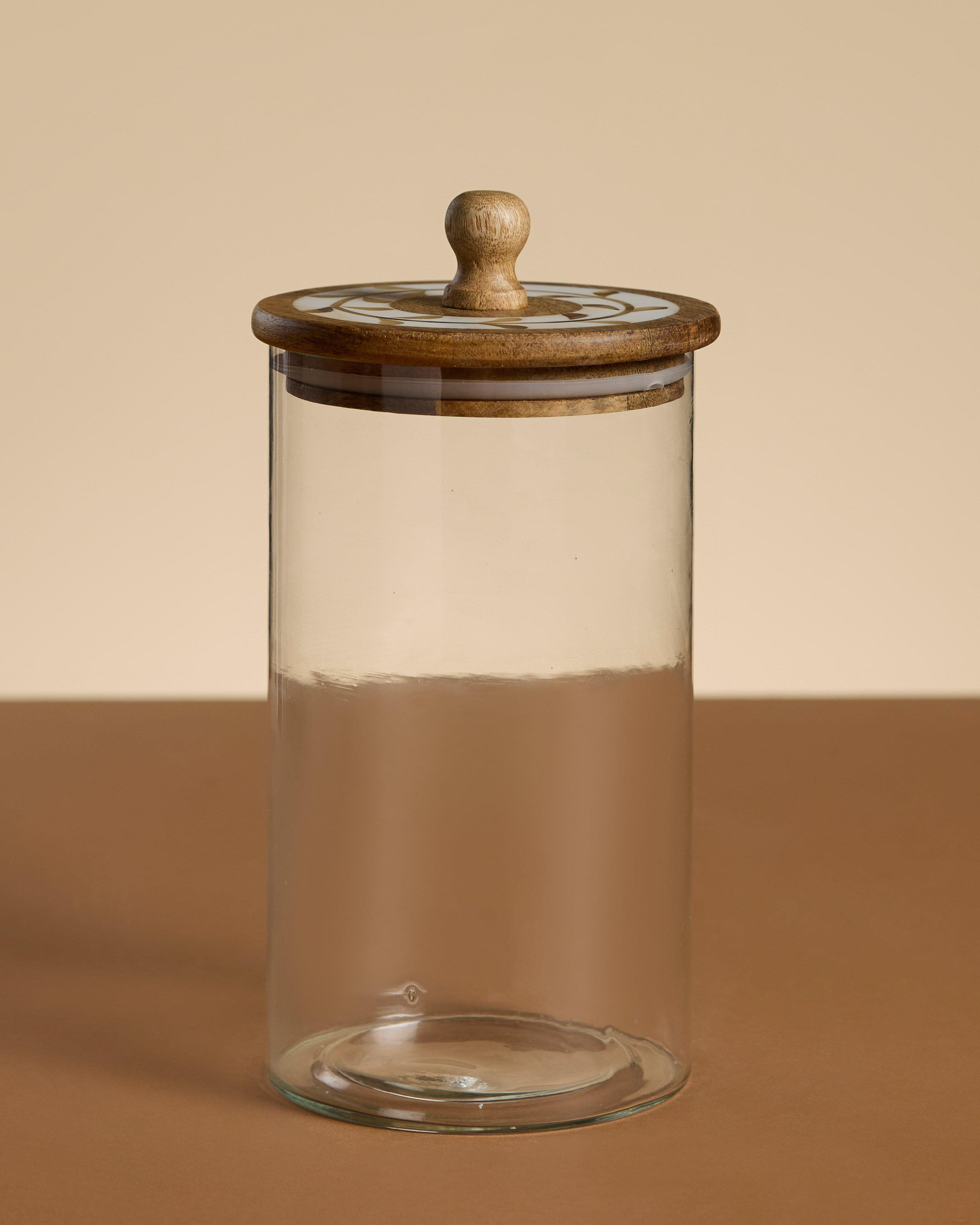  Riley Tall Inlay Storage Jar -  White