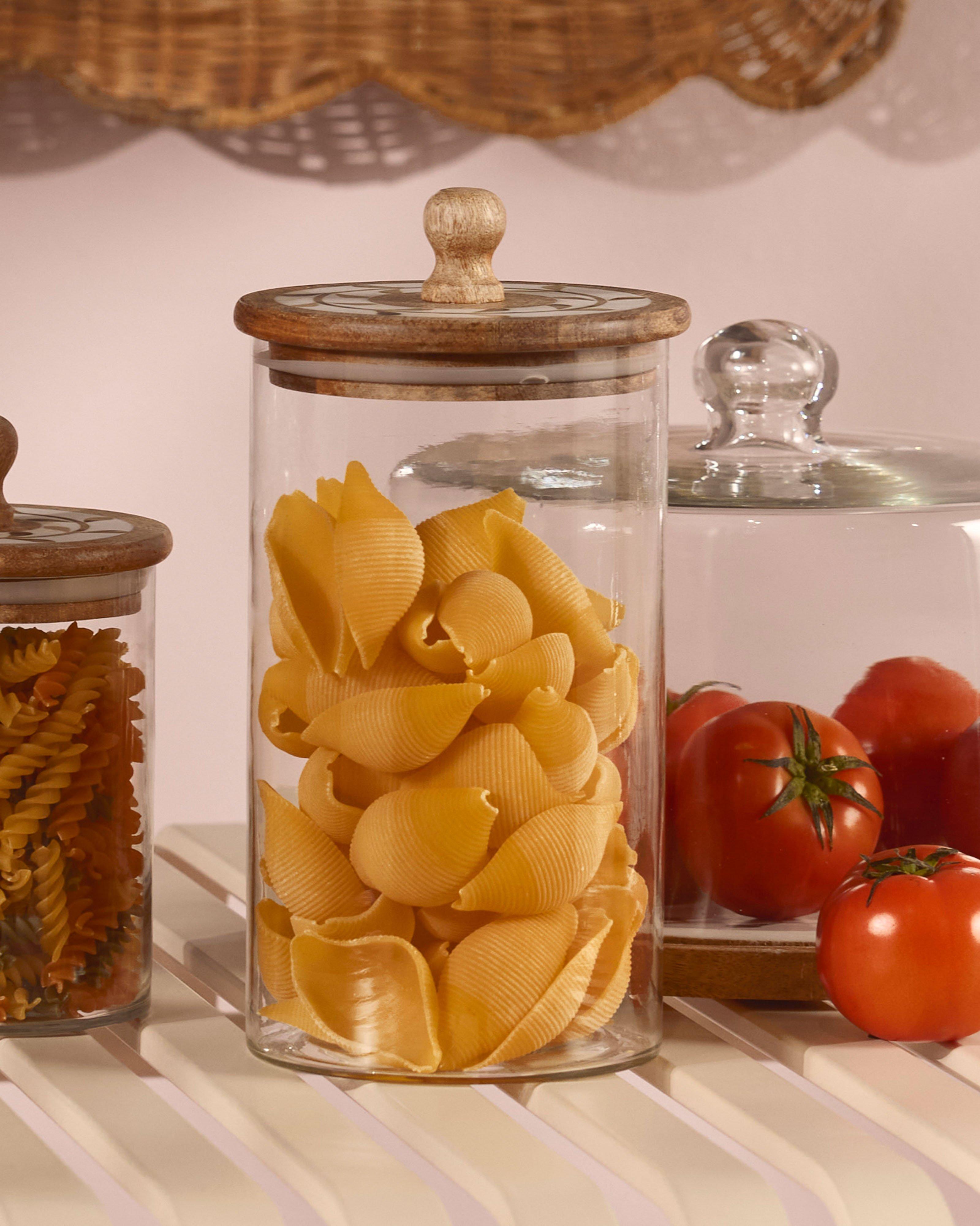  Riley Tall Inlay Storage Jar -  White