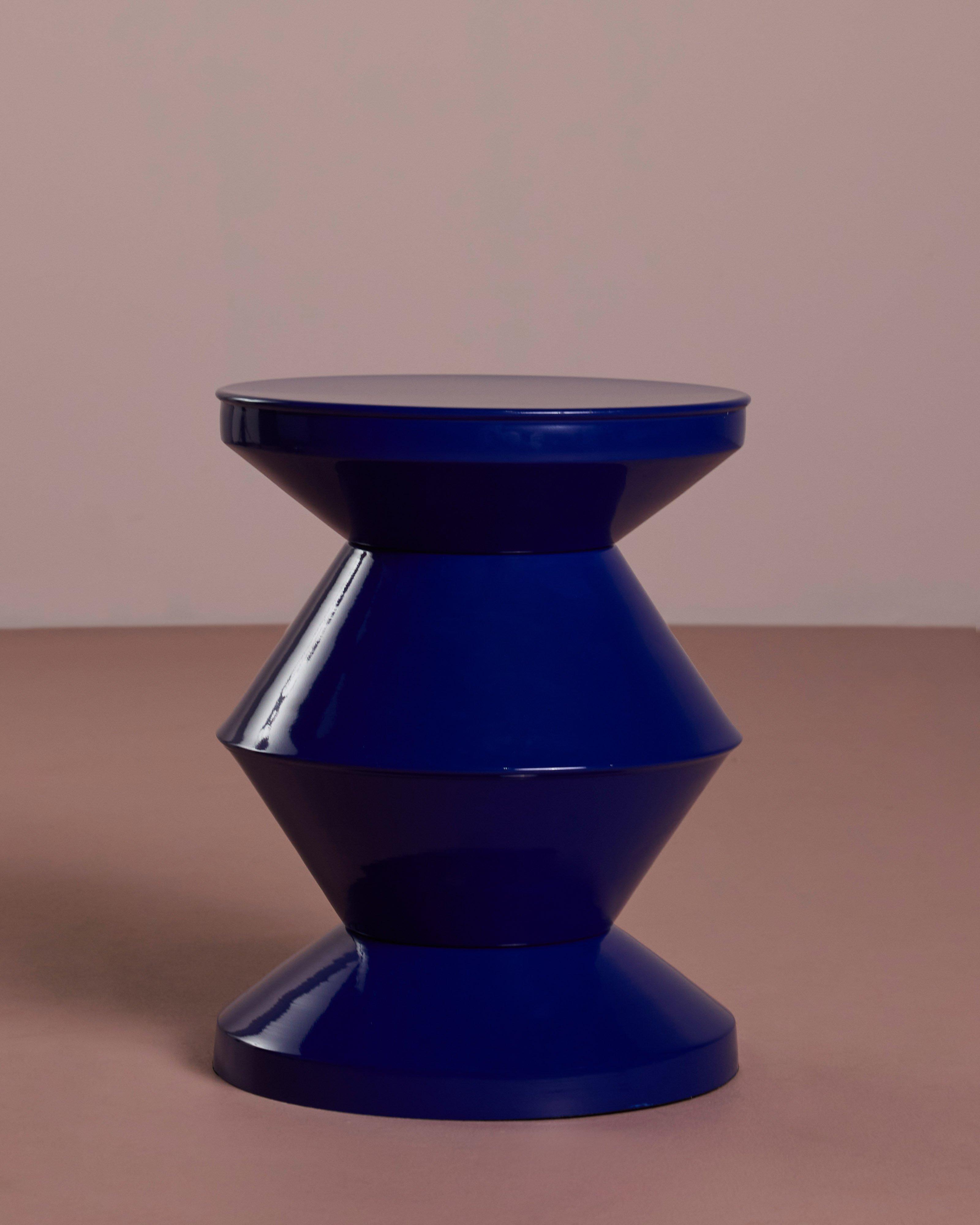 Motse Totem Side Table -  Blue