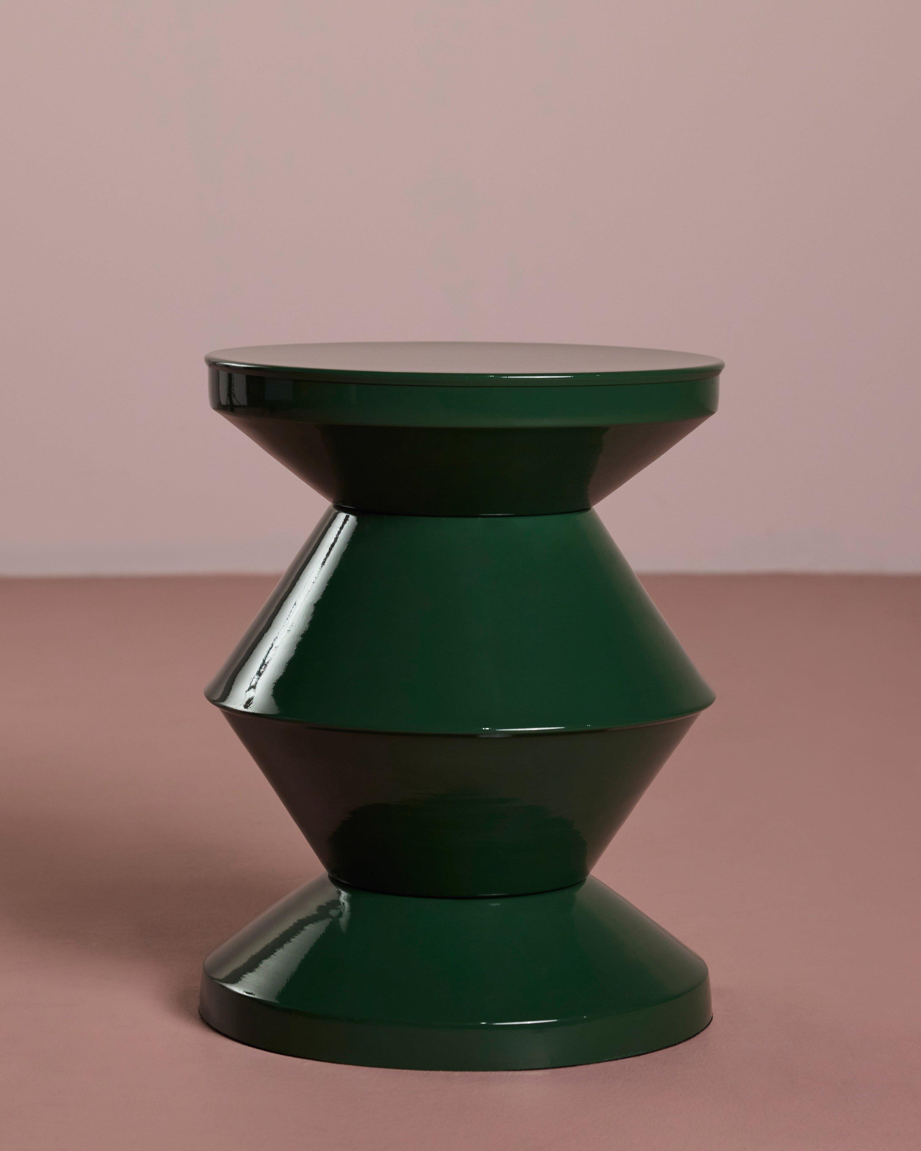 Motse Totem Side Table -  Dark Green