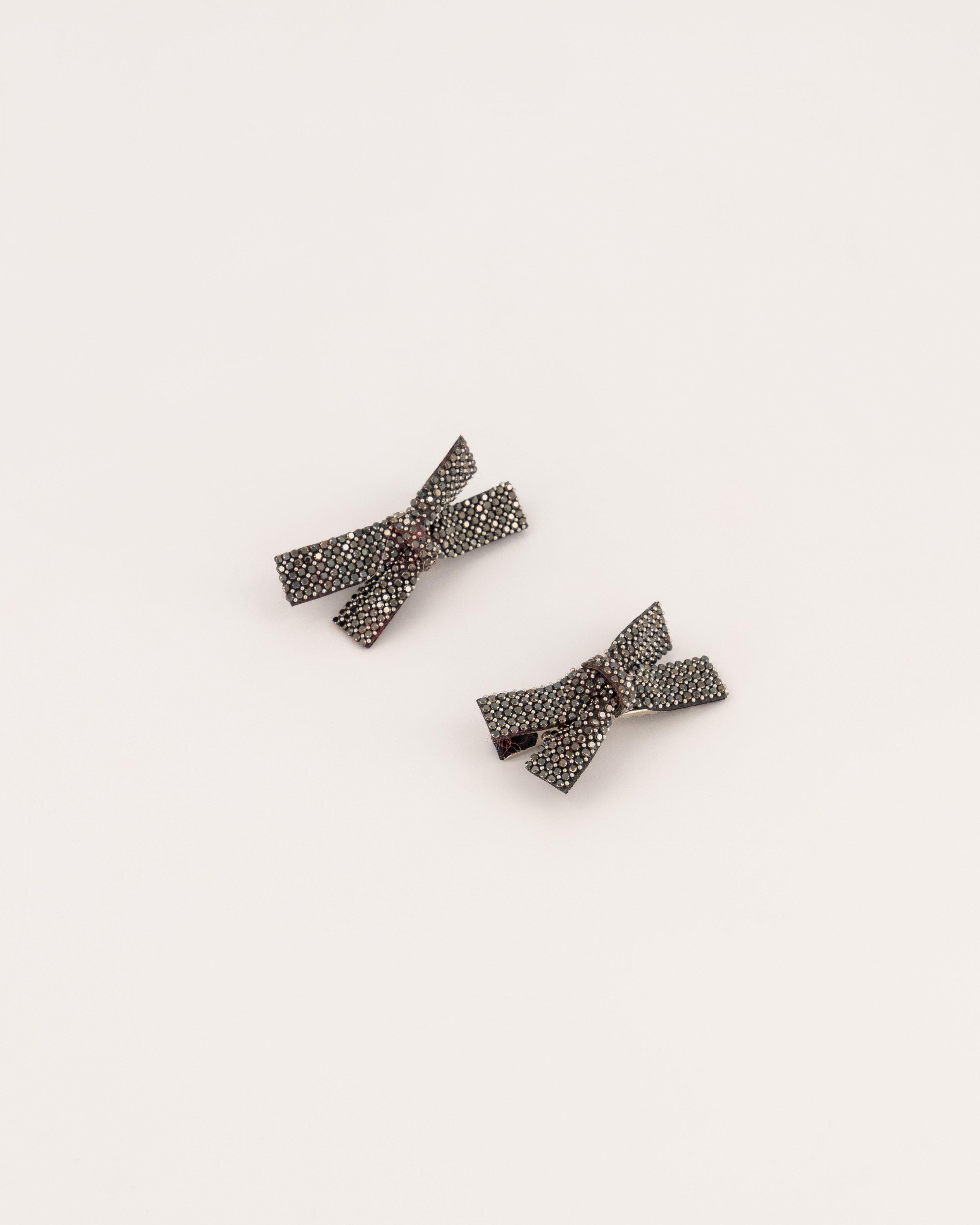 Embellished Bow Clip Pack -  Black