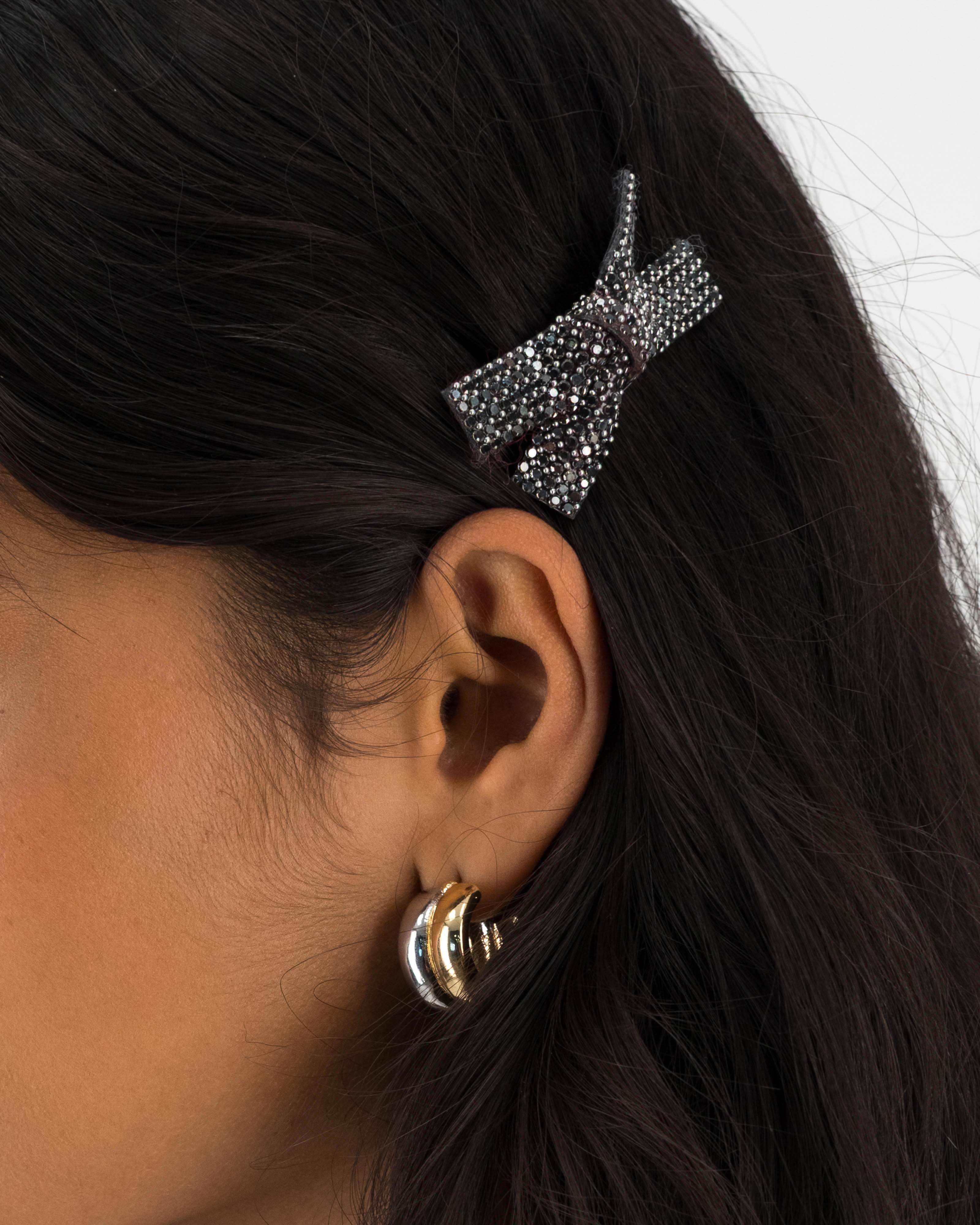 Embellished Bow Clip Pack -  Black