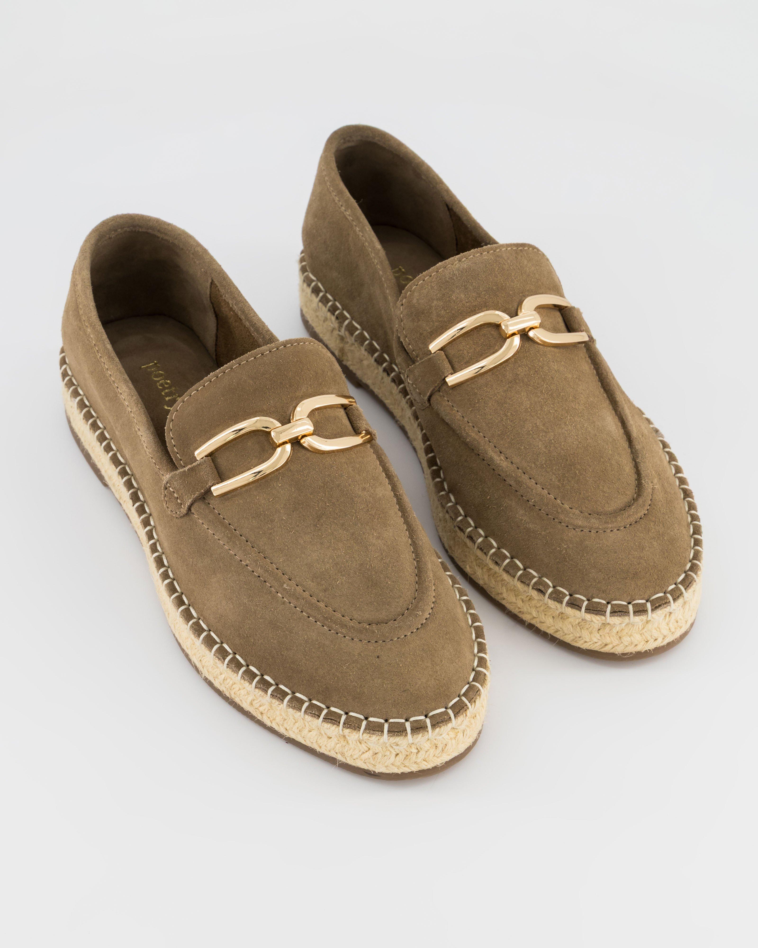 Emma Suede Loafers -  Stone