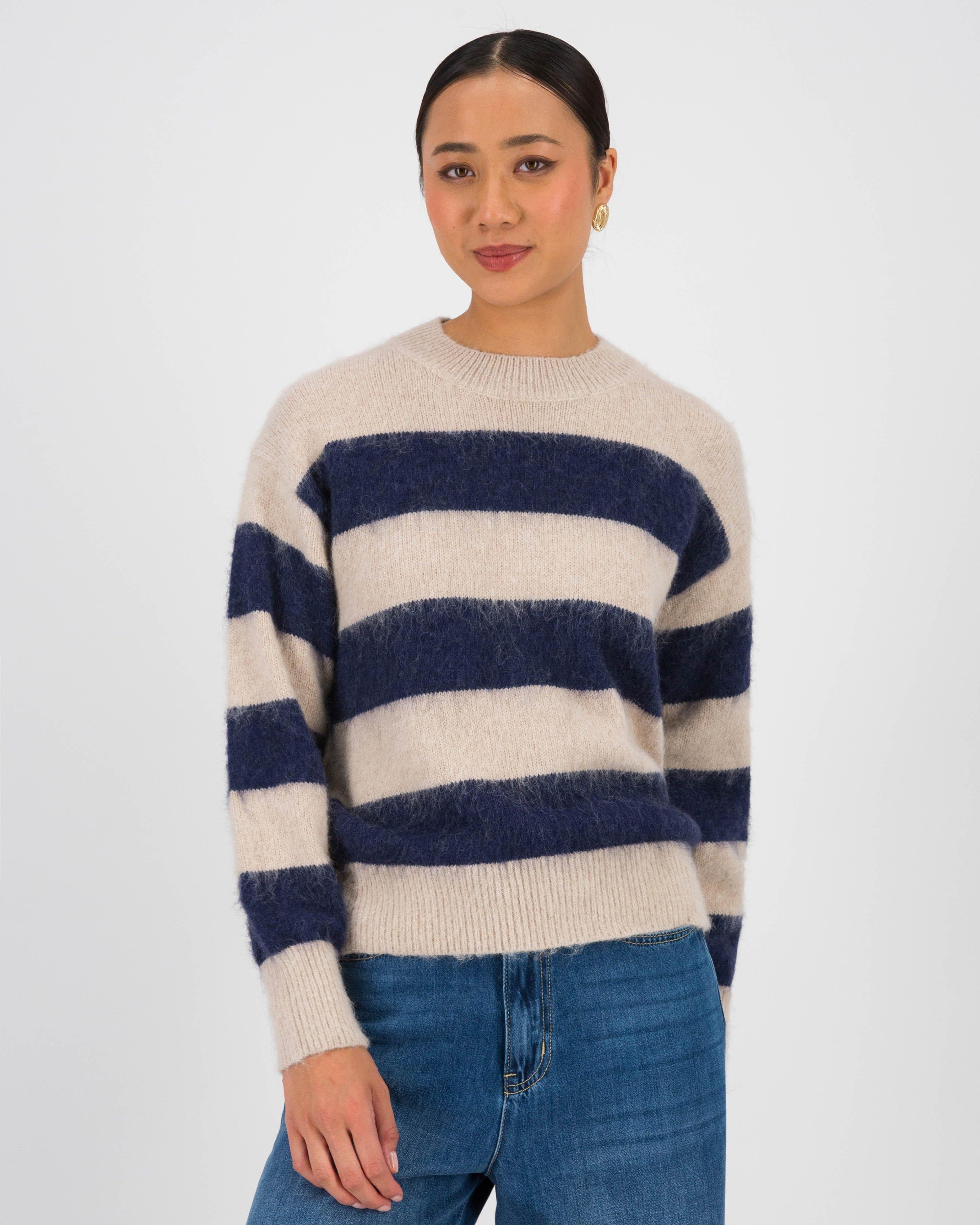 Dawn Stripe Knitwear -  Navy