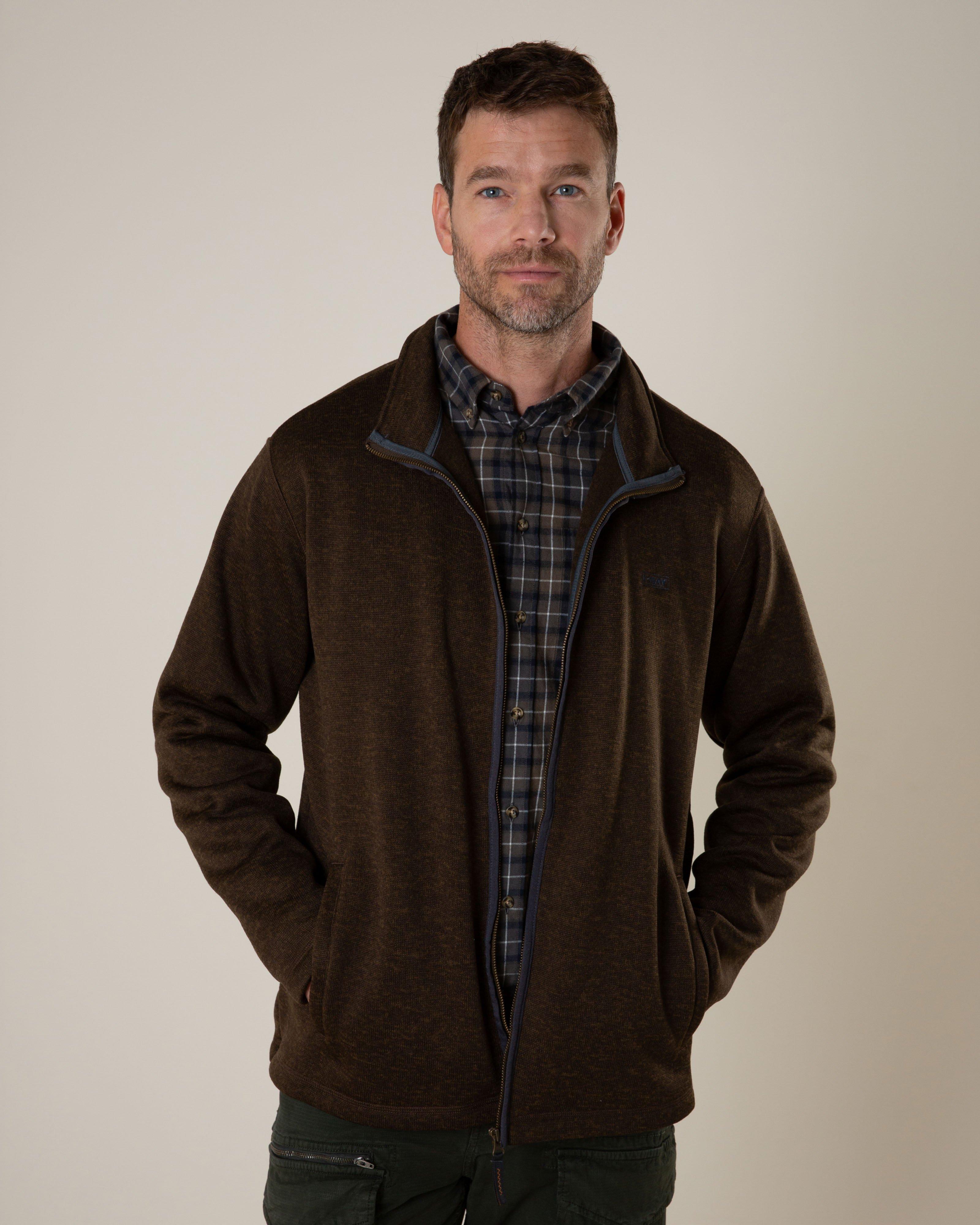 K-Way Elements Men's Zip-Through Fleece  -  Brown