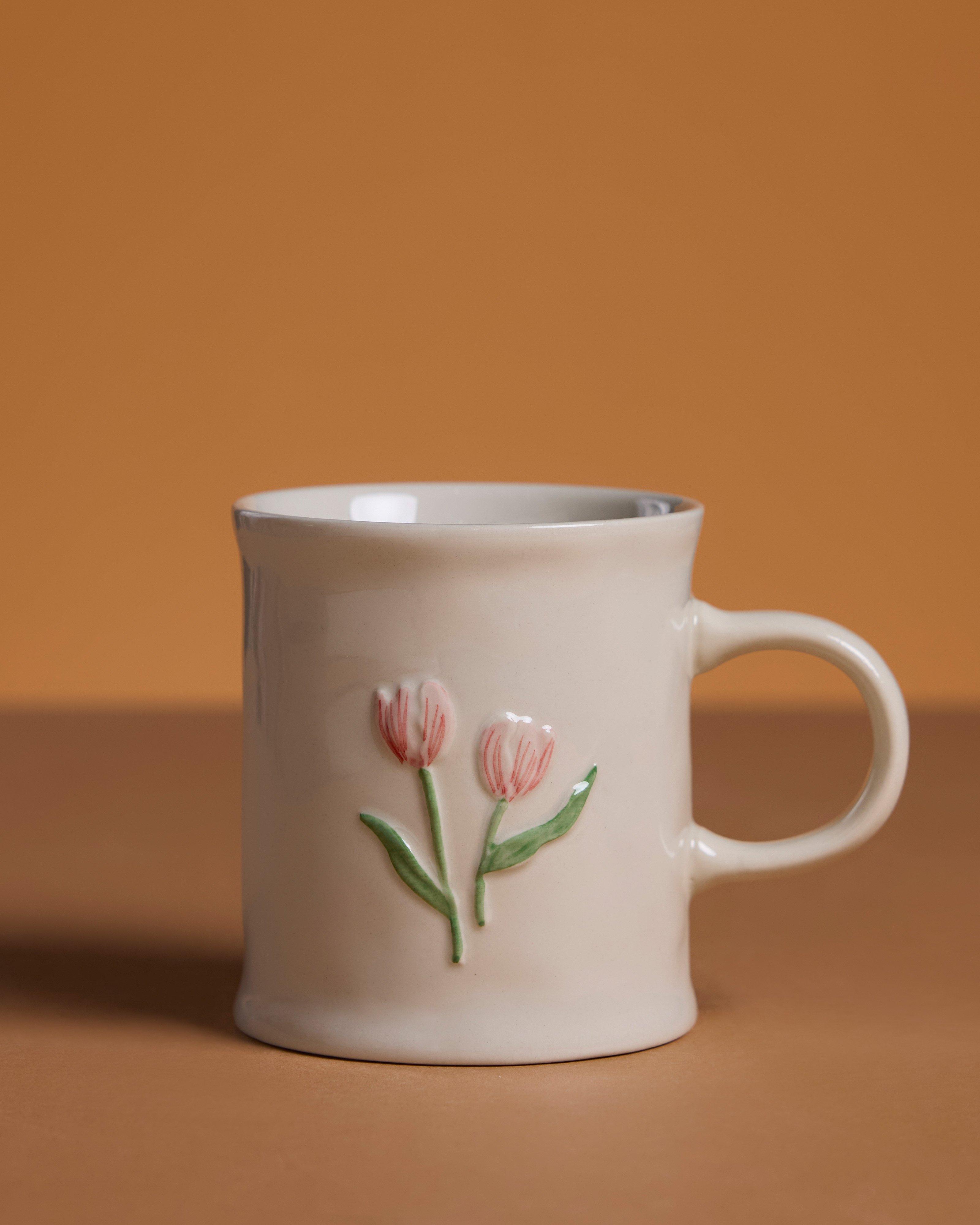 Embossed Tulip Mug -  Milk