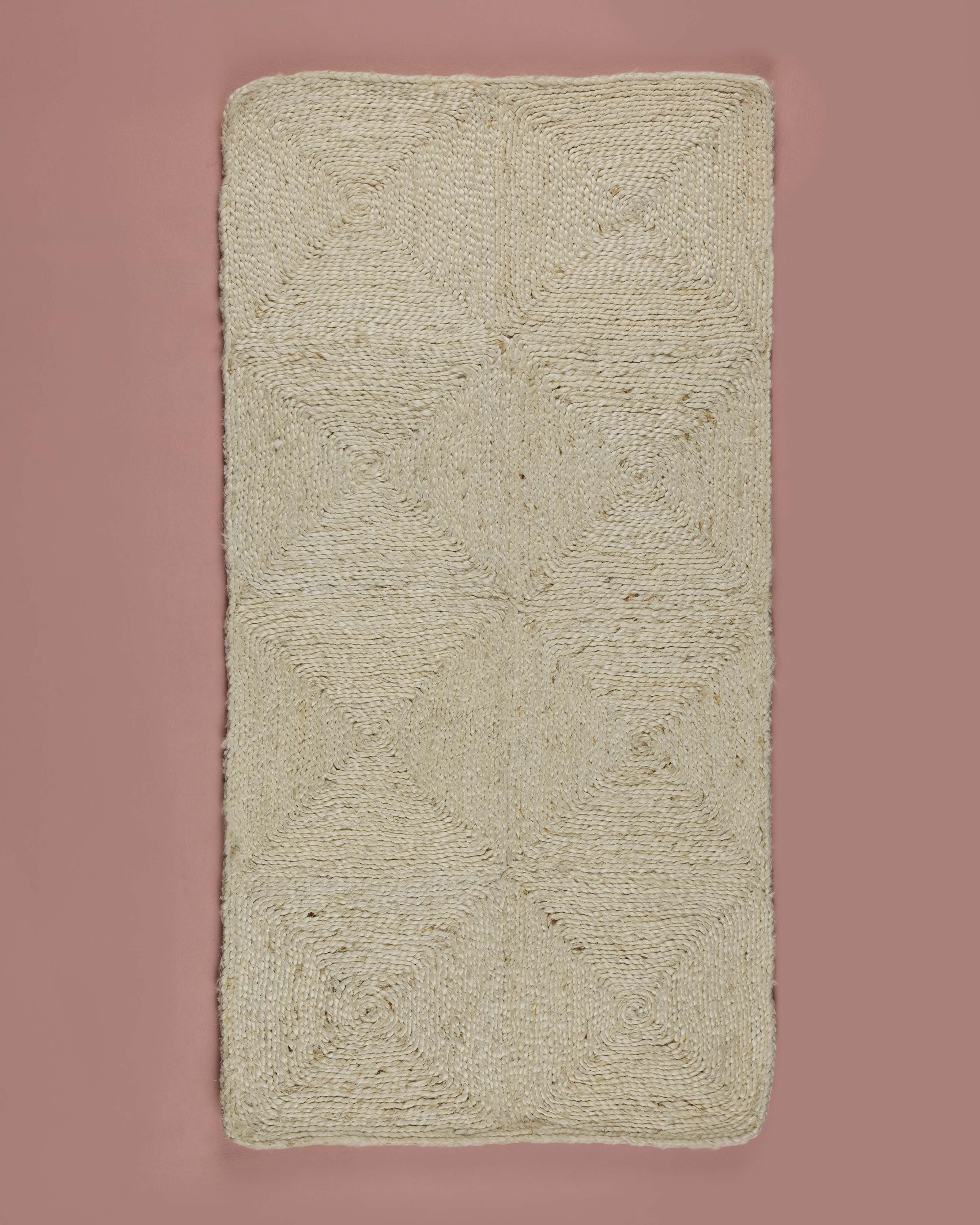 Nelly Hand Woven Jute Runner - 70cm x 140cm -  White