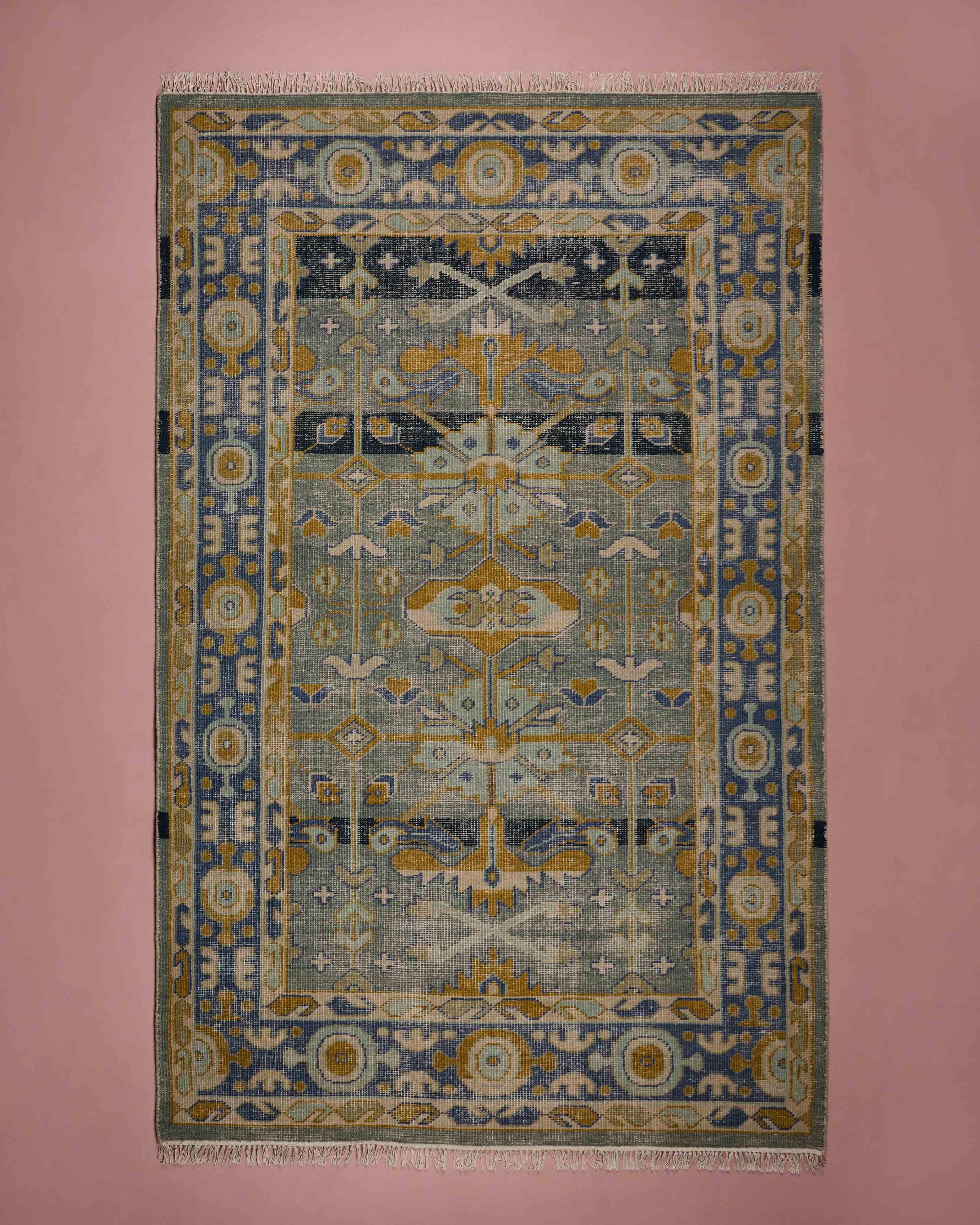 Alba Hand-Knotted Rug - 200cm x 300cm -  Blue