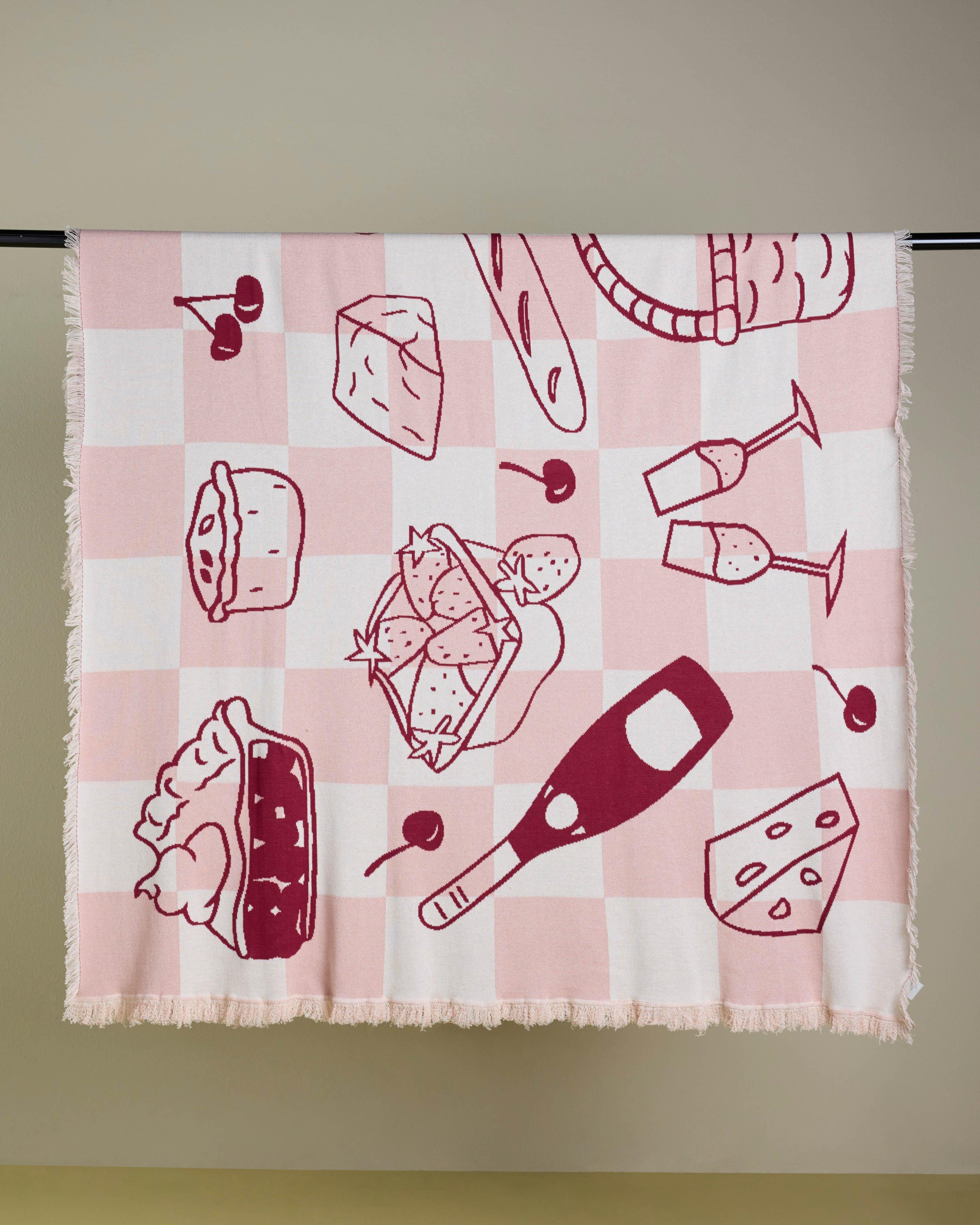Fleur Picnic Blanket  -  Pink