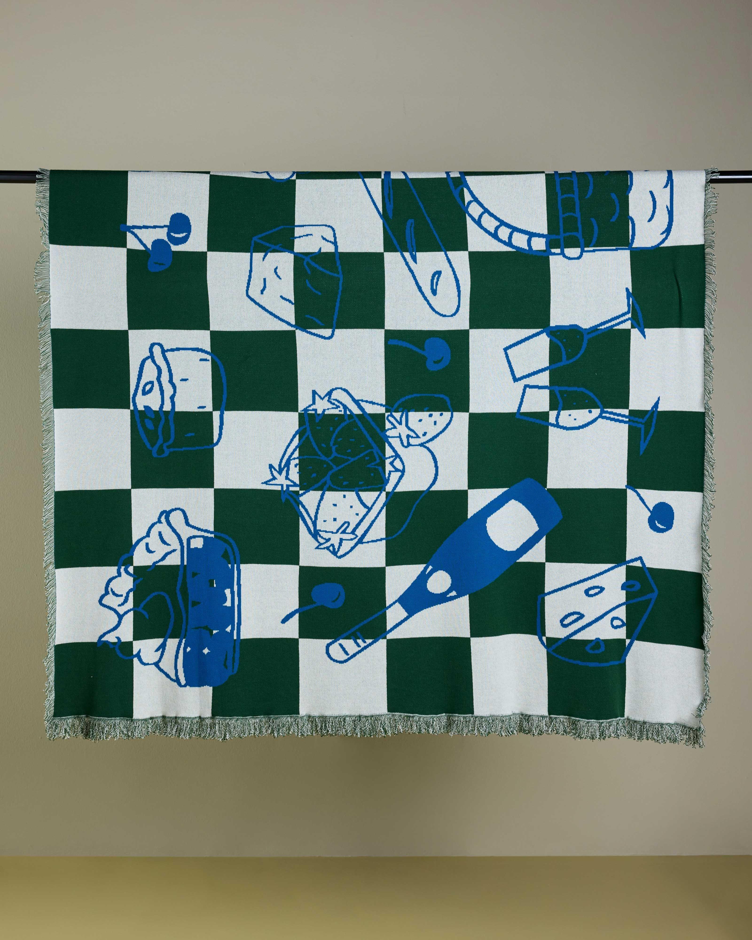 Fleur Picnic Blanket  -  Blue