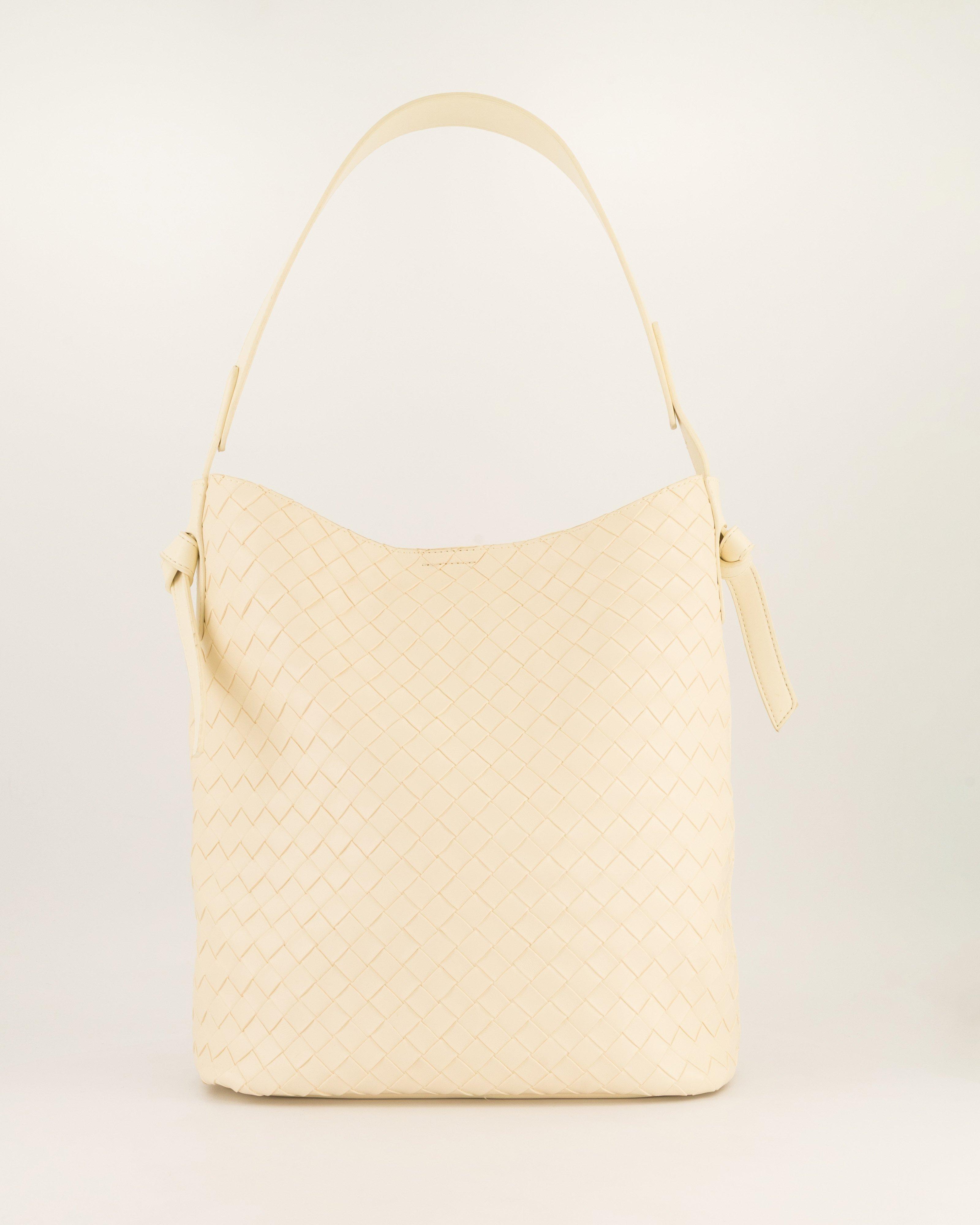 Kaia Plaited Bucket Bag -  Tan