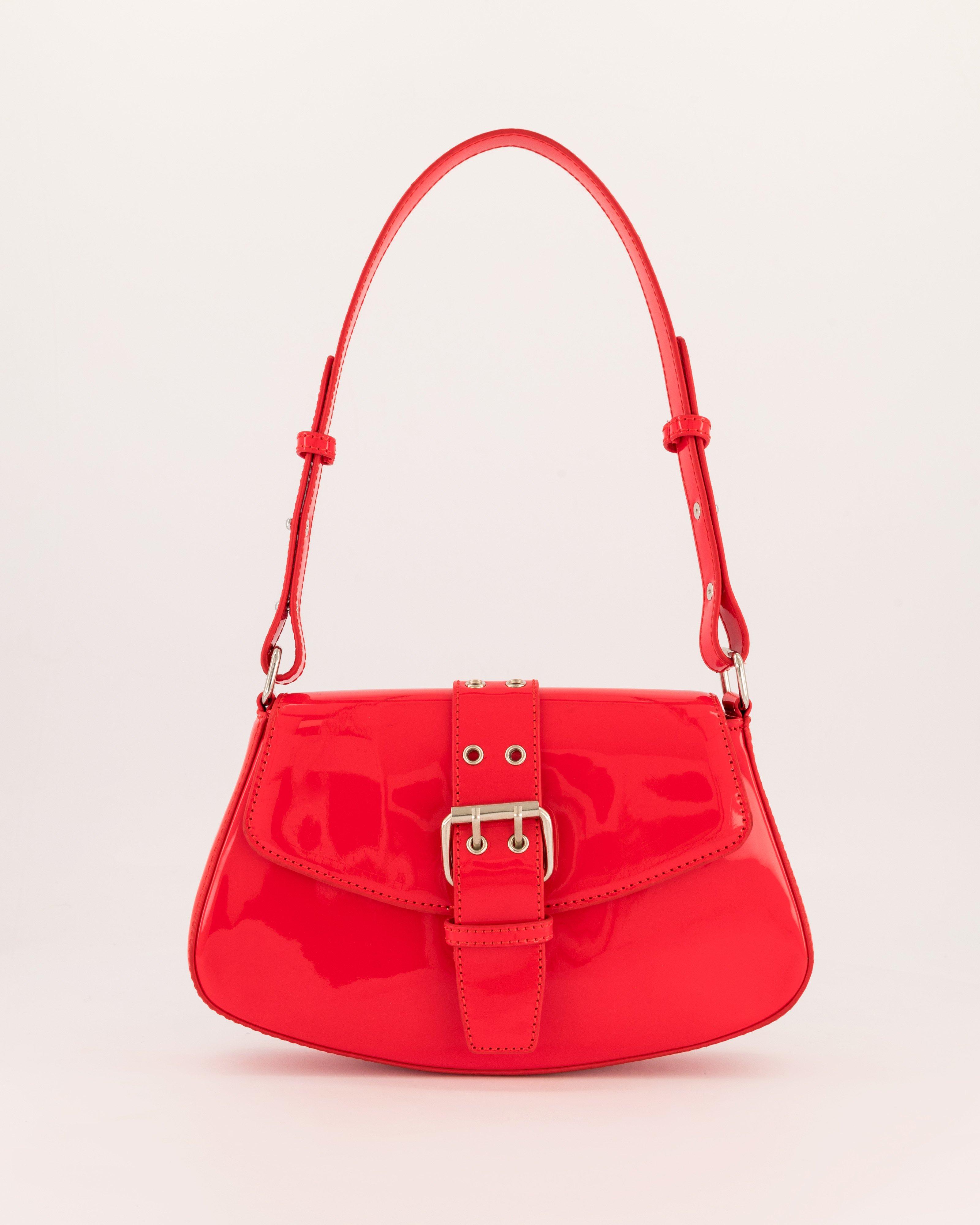 Miya Patent Shoulder Bag -  Red