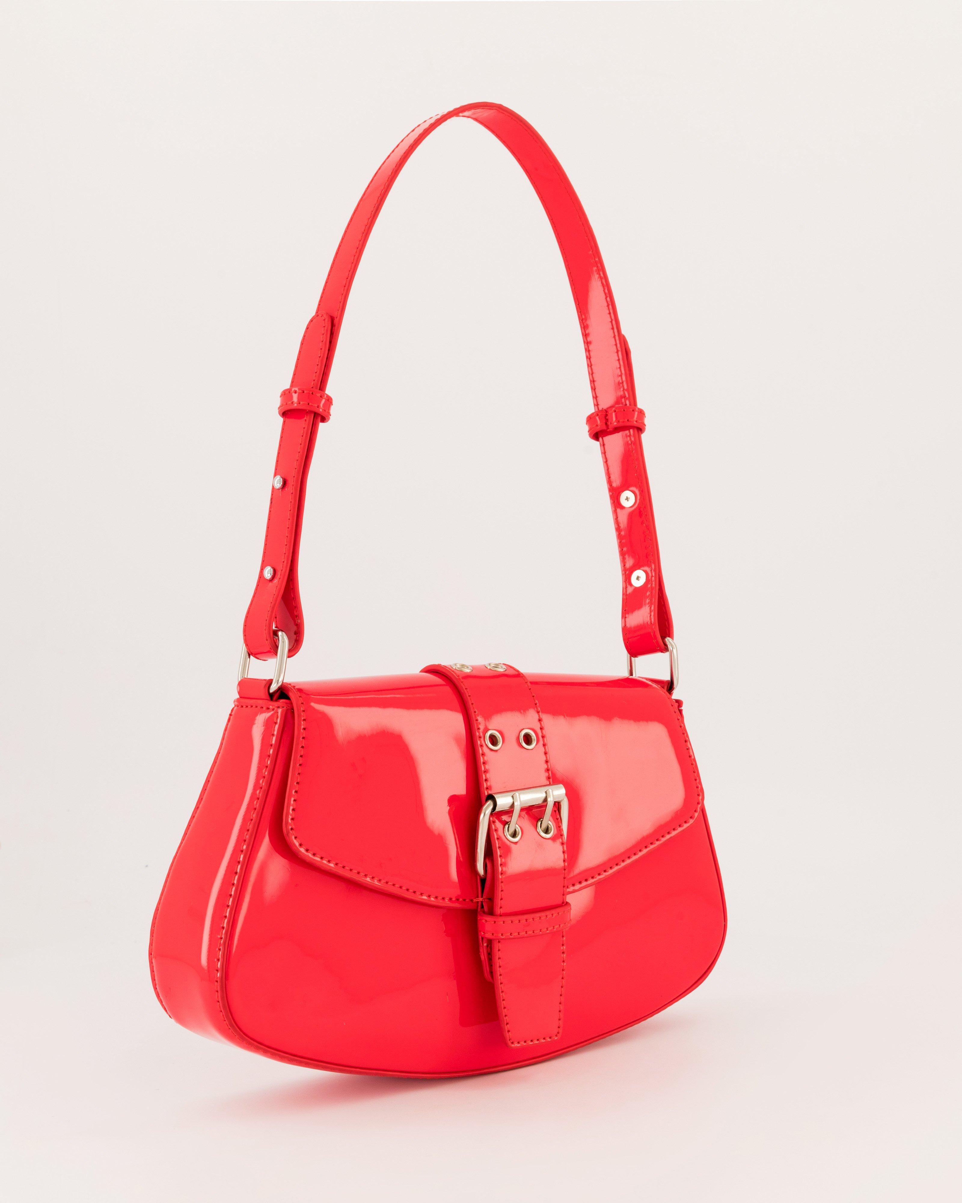 Miya Patent Shoulder Bag -  Red