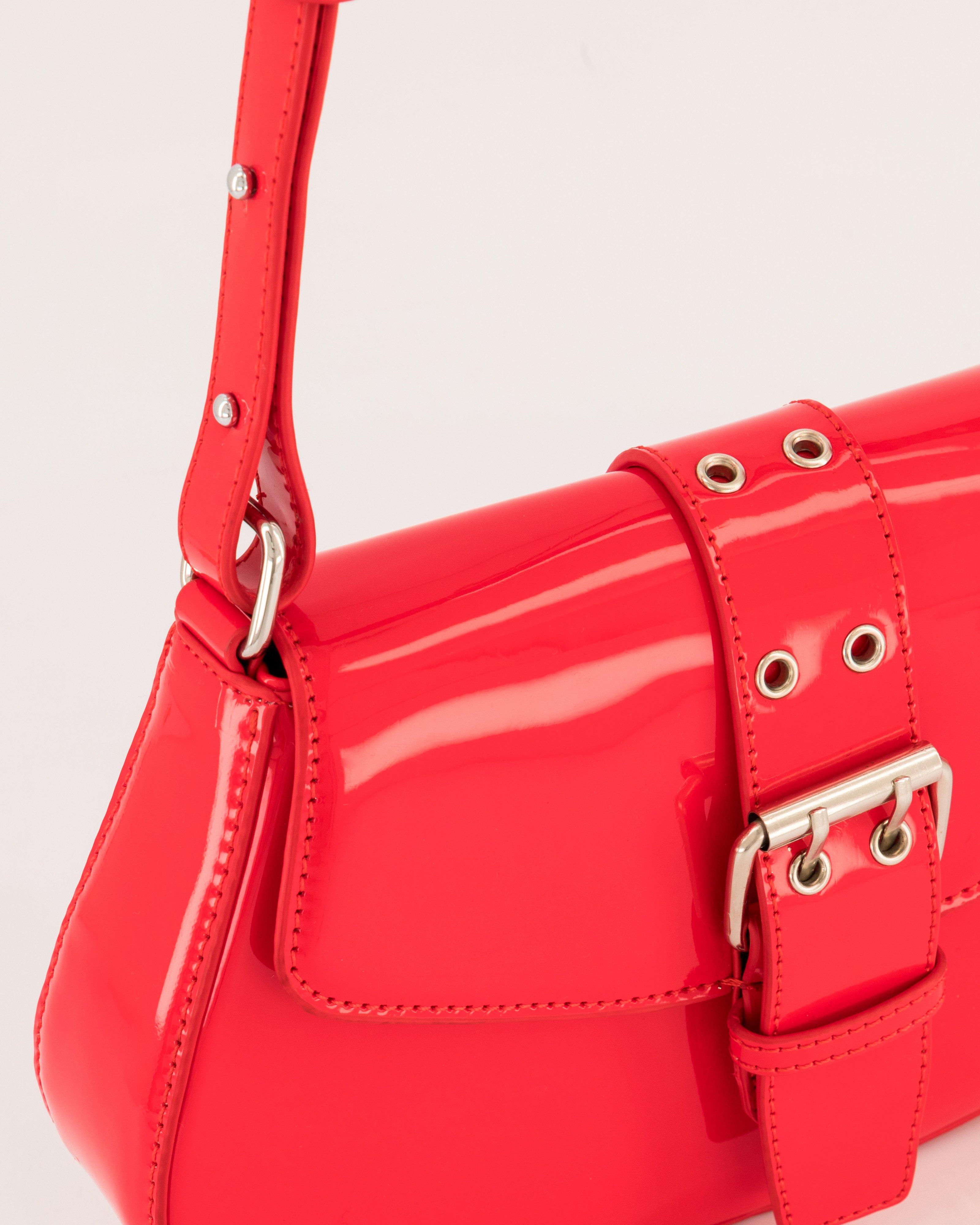Miya Patent Shoulder Bag -  Red