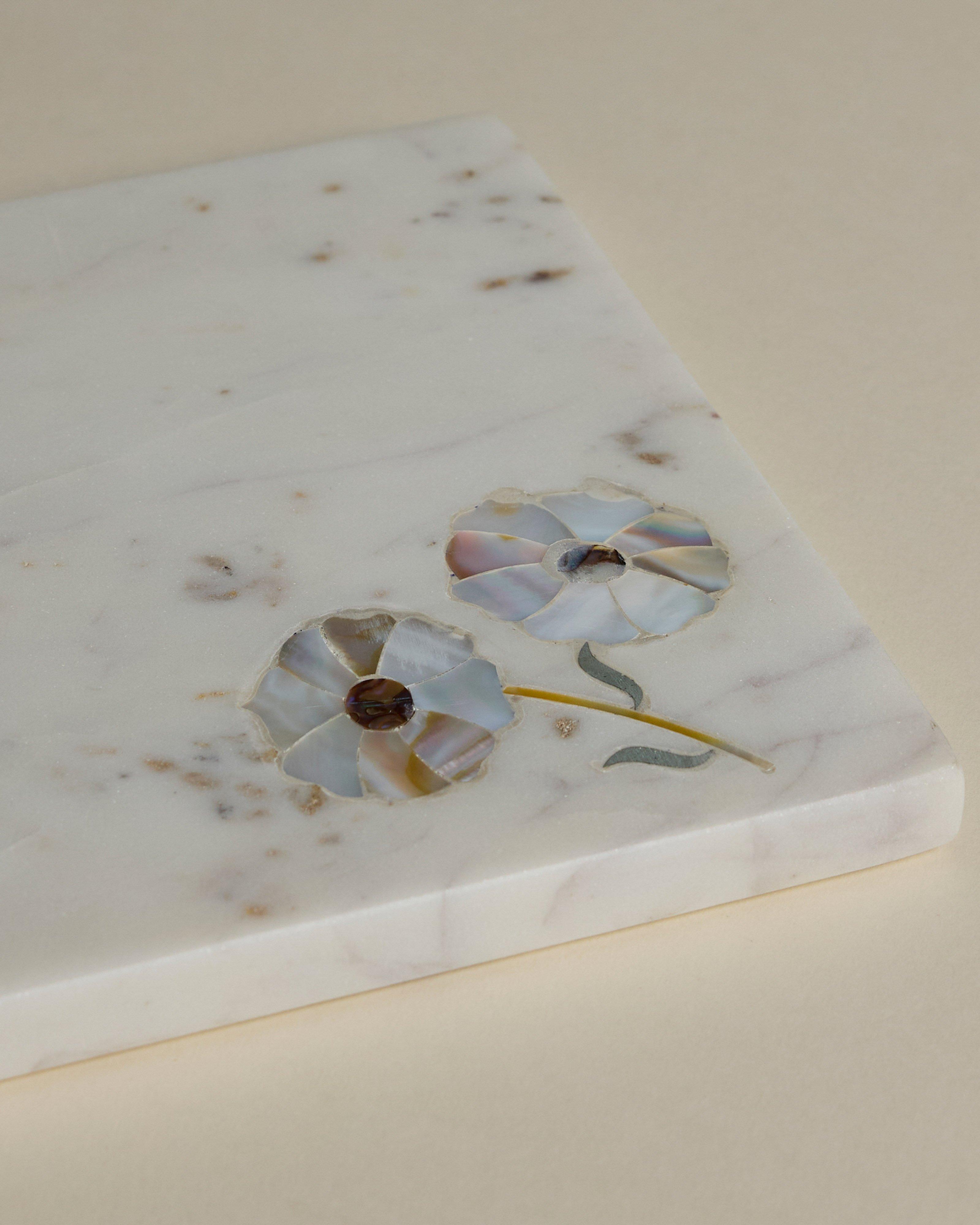  Abigail Mother of Pearl Board -  White