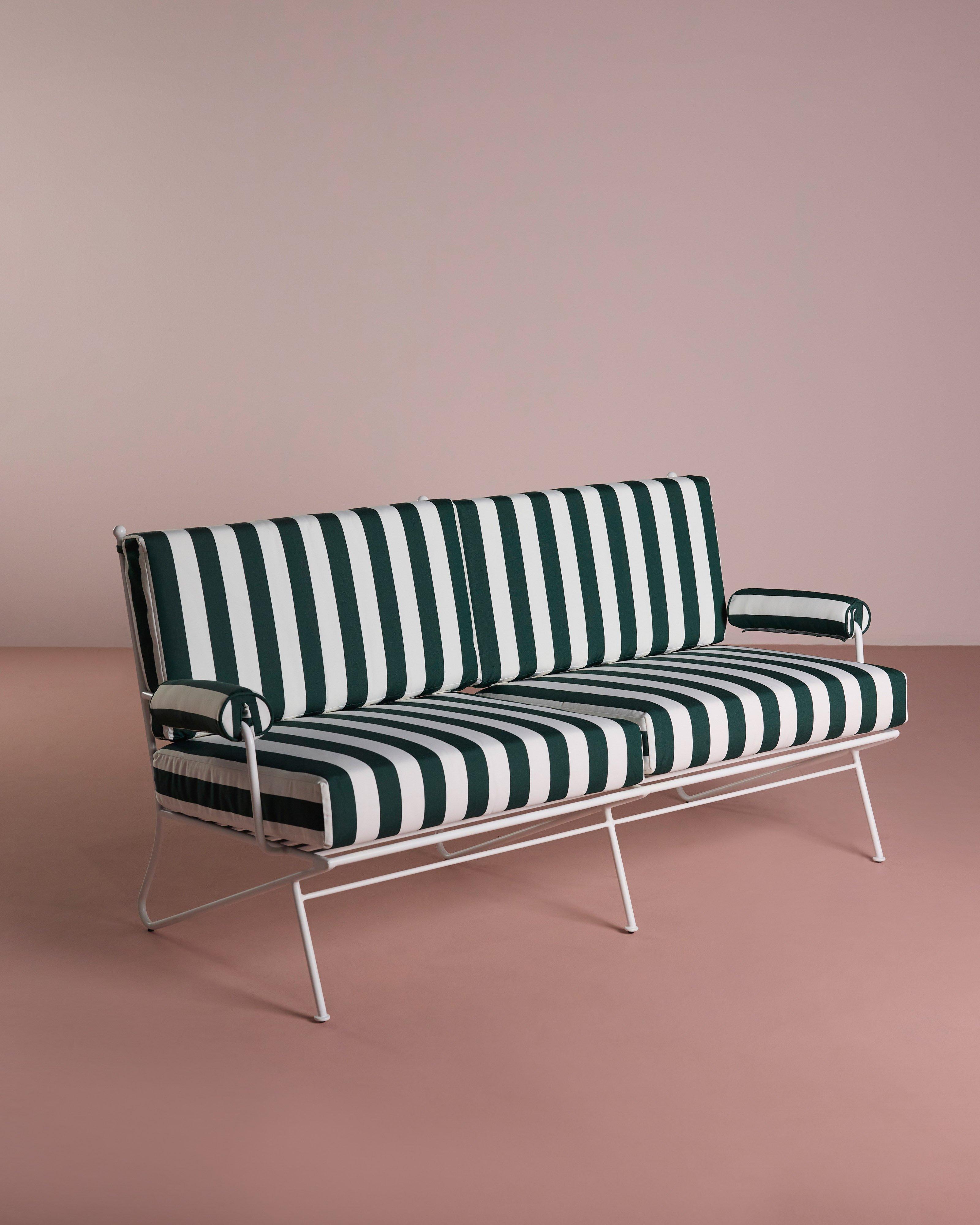 Club House Outdoor Two-Seater Couch -  White