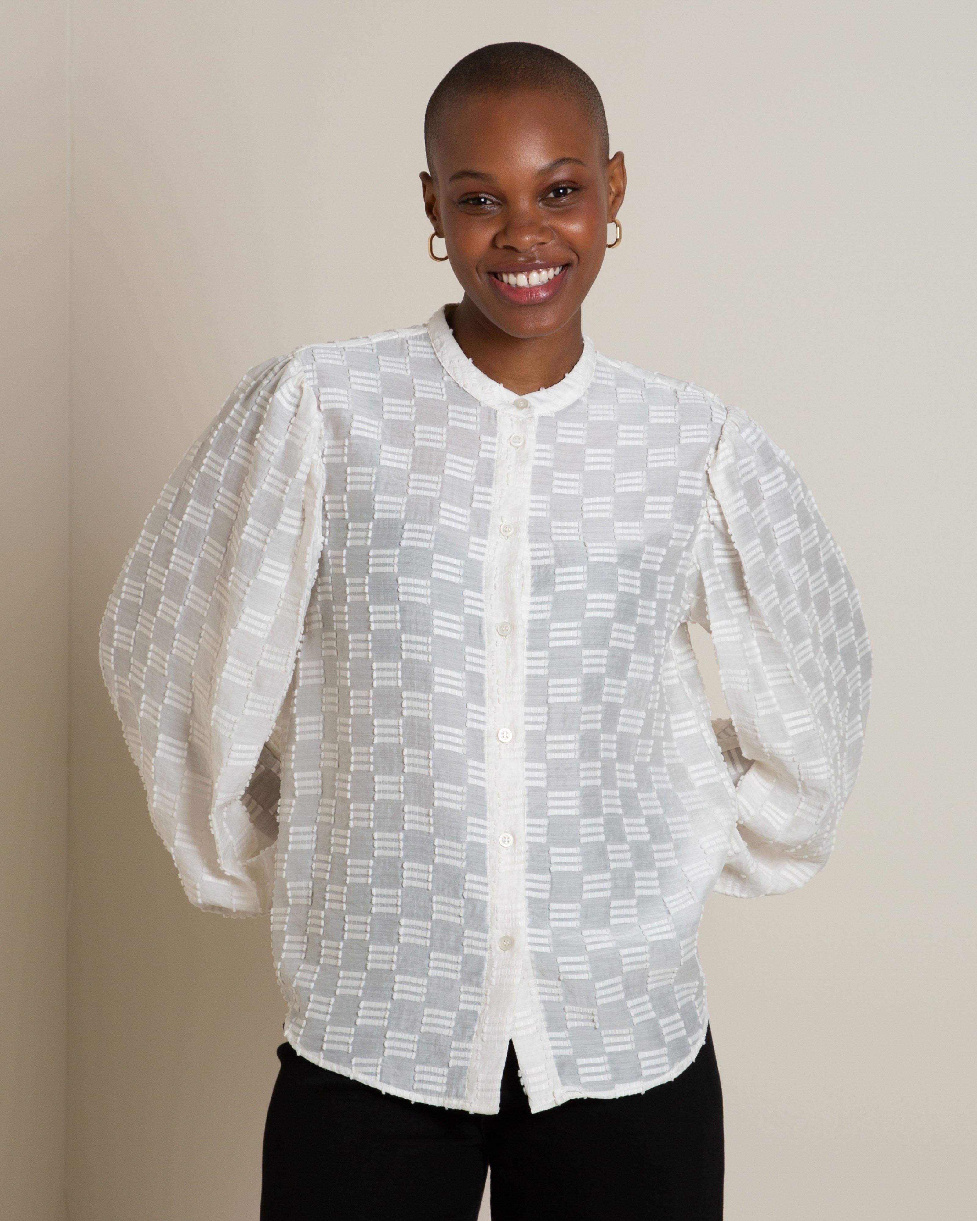 Tulane Textured Blouse -  Milk