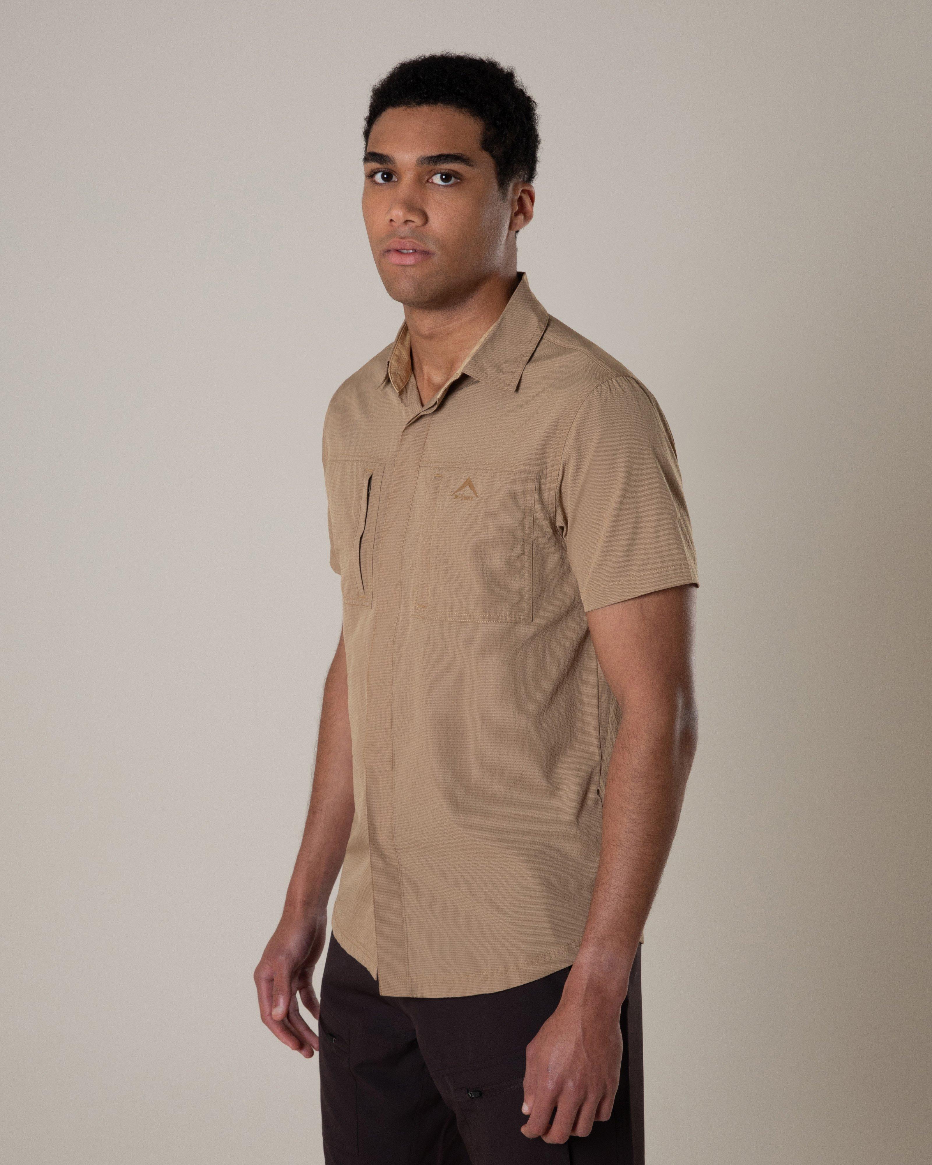 K-Way Men's Sunstride Tech Short-Sleeve Shirt -  Brown