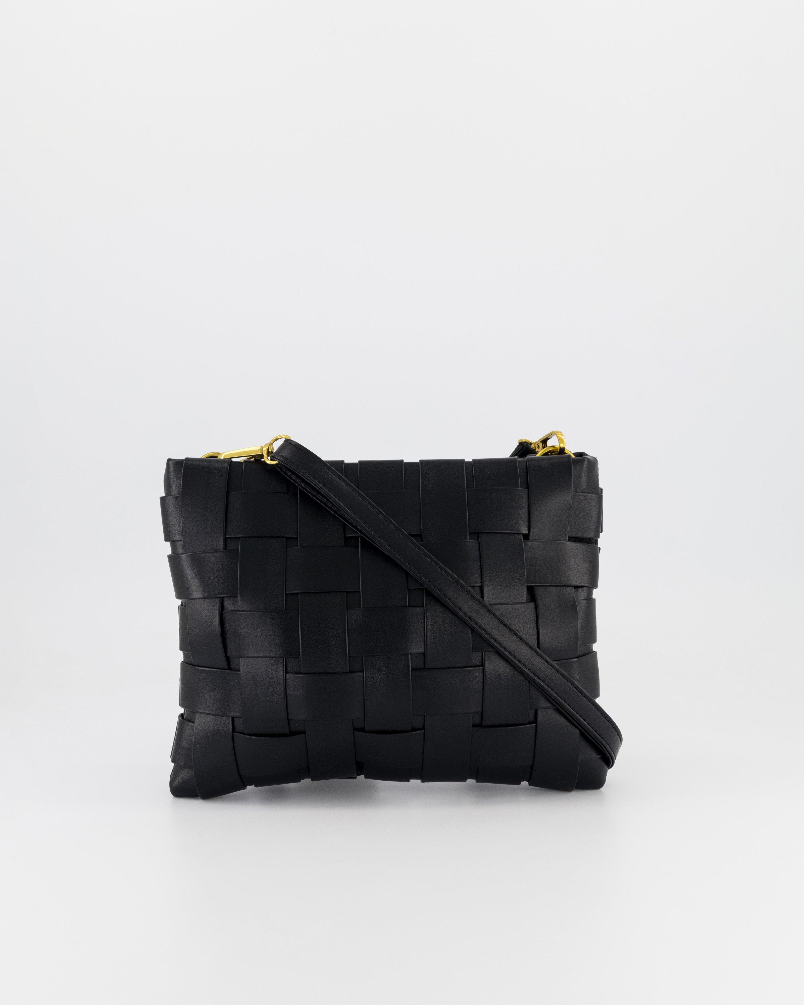 Jessie Woven Crossbody -  Black