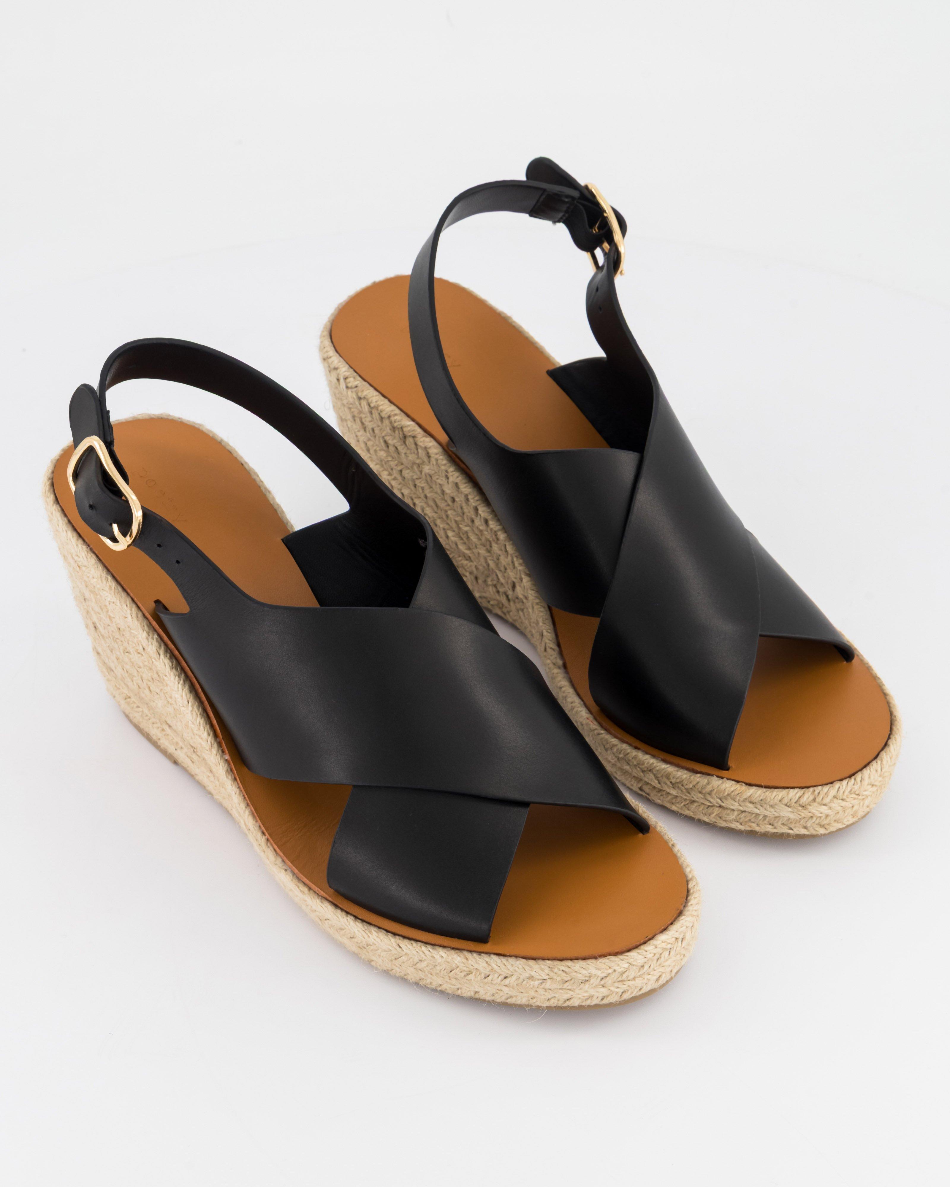 Amber Wedge Espadrille -  Black
