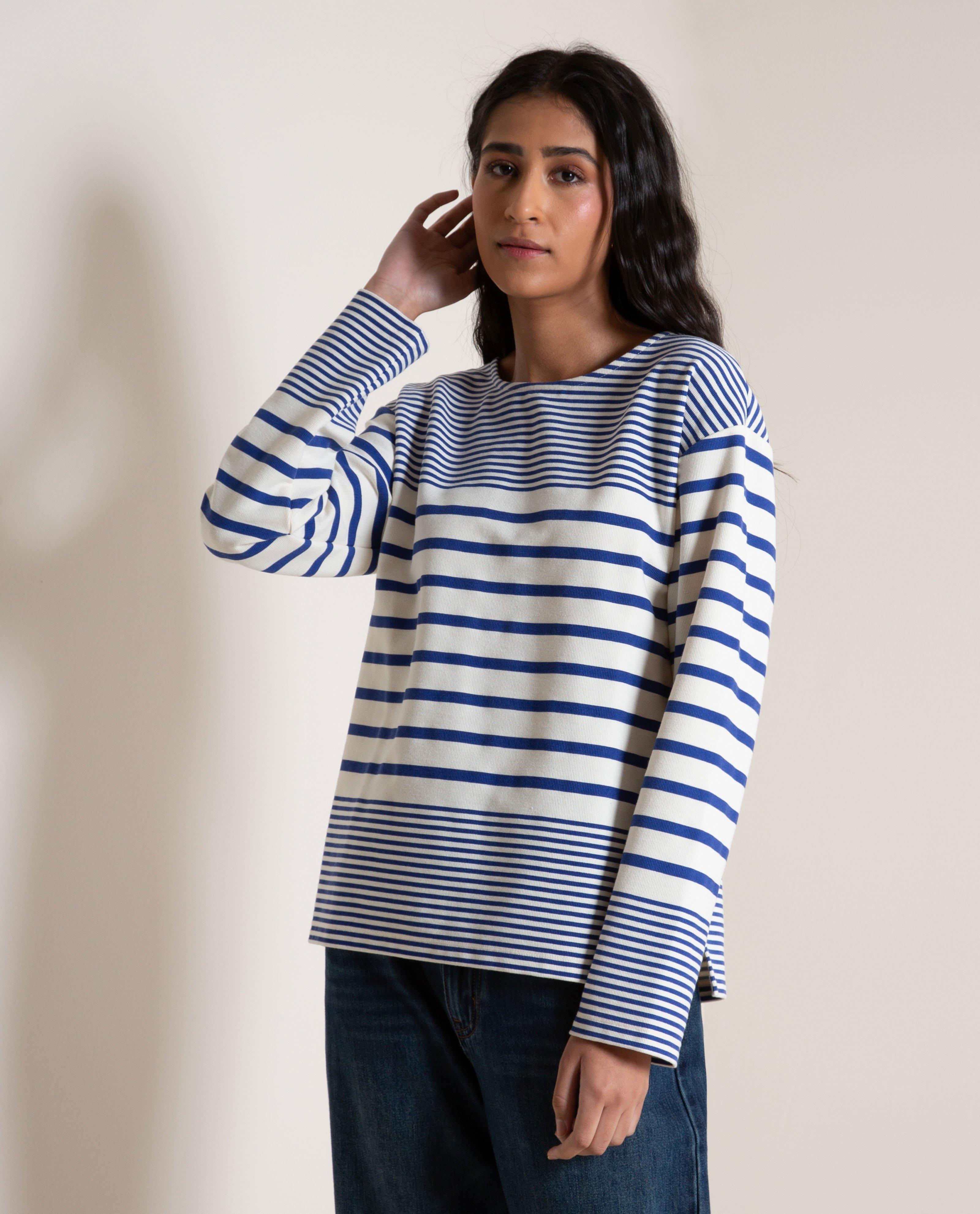 Old Khaki Women's Sage Textured Striped Top -  Blue