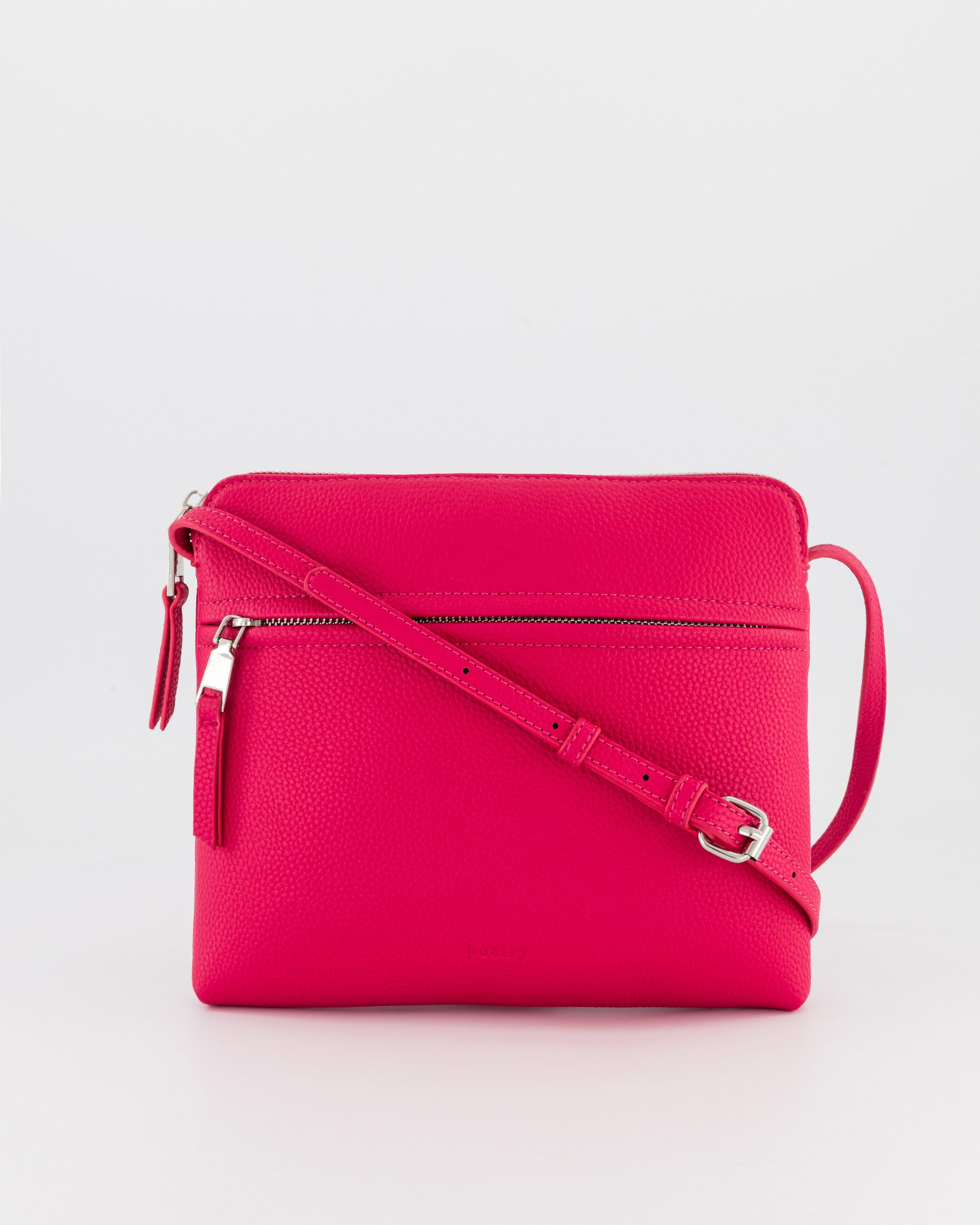Jade Textured Crossbody Bag  -  Pink