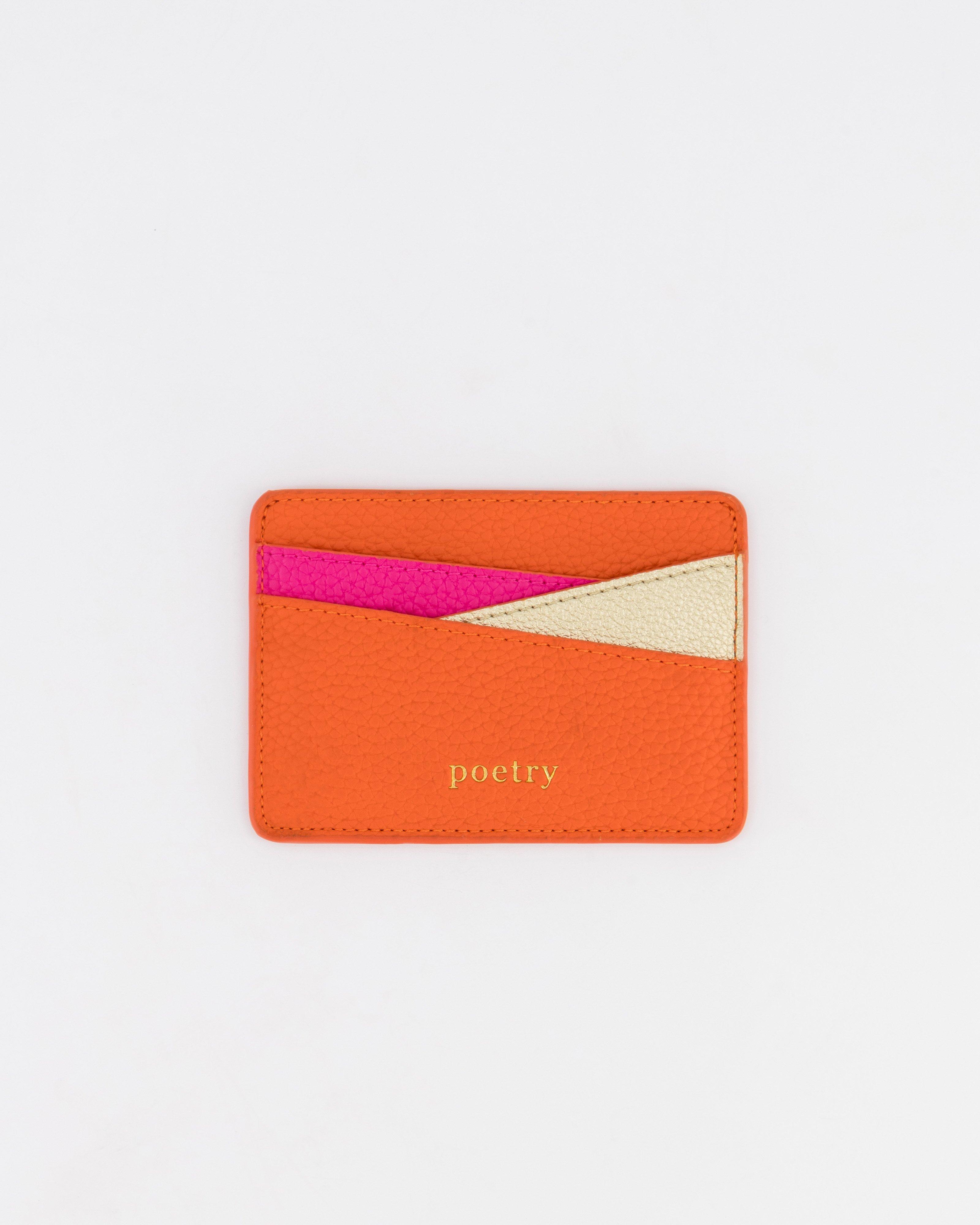 Faye Colourblock Cardholder -  Orange