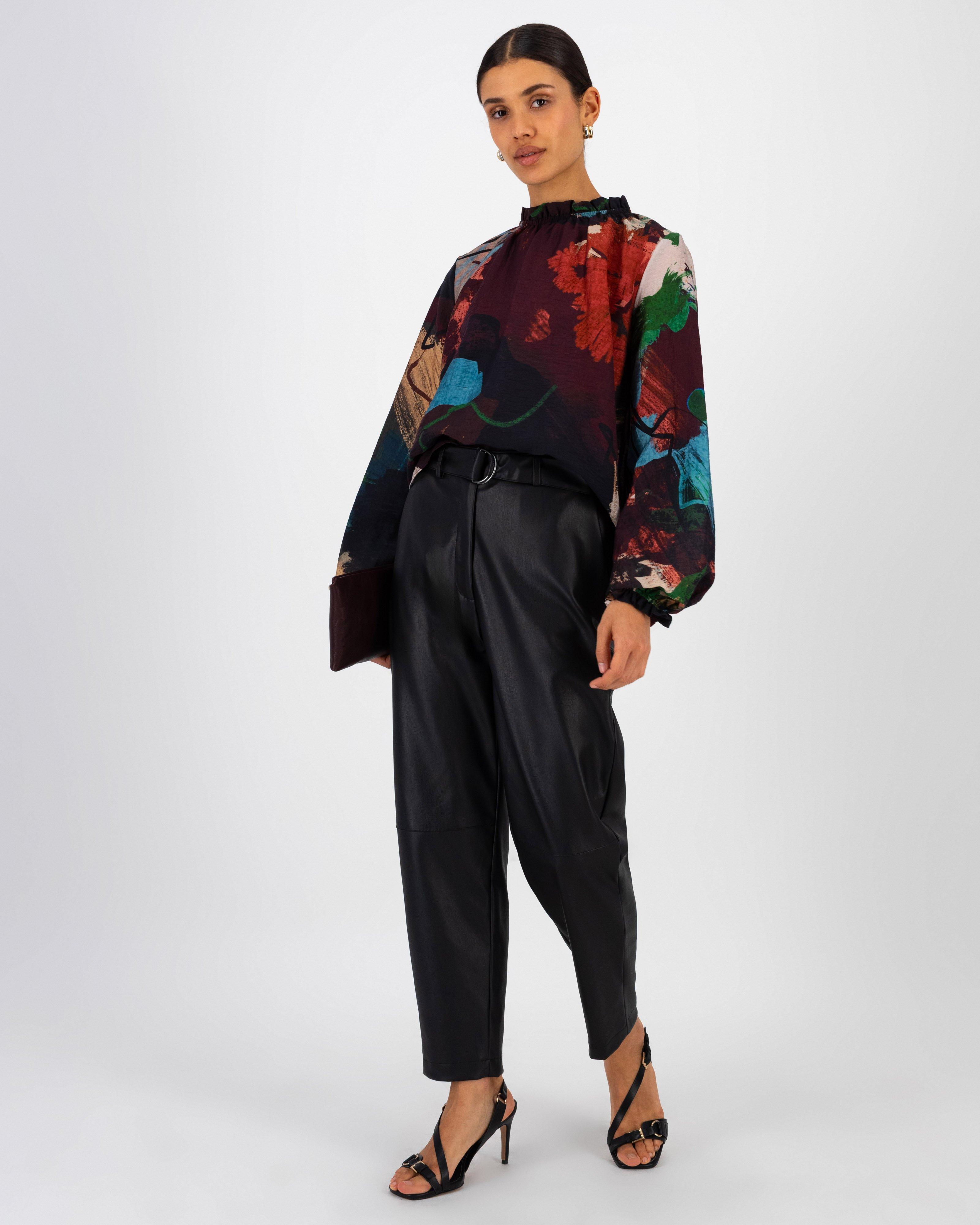 Cameron Faux Leather Pant -  Black