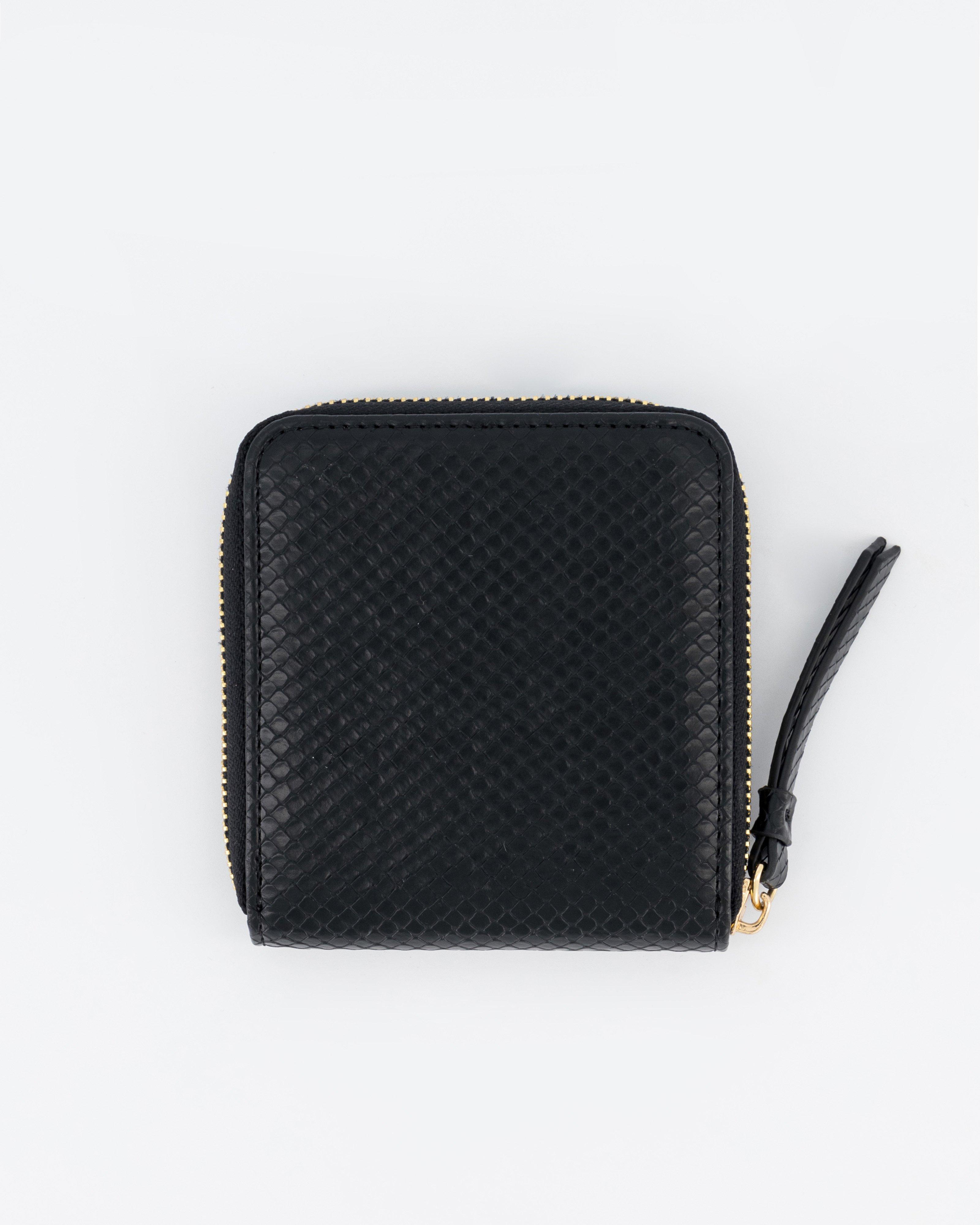 Suri Snake Embossed Wallet -  Black