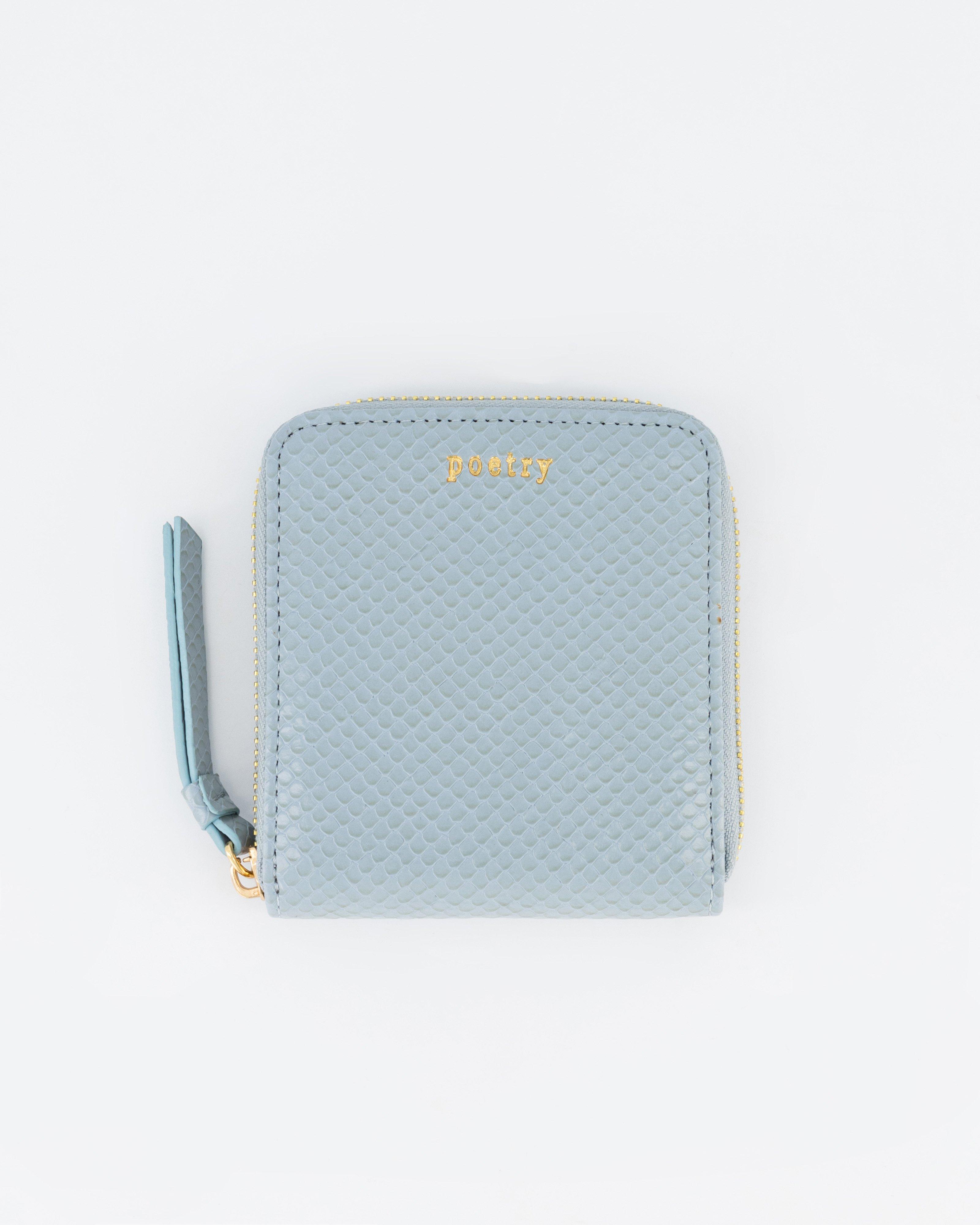 Suri Snake Embossed Wallet -  Blue