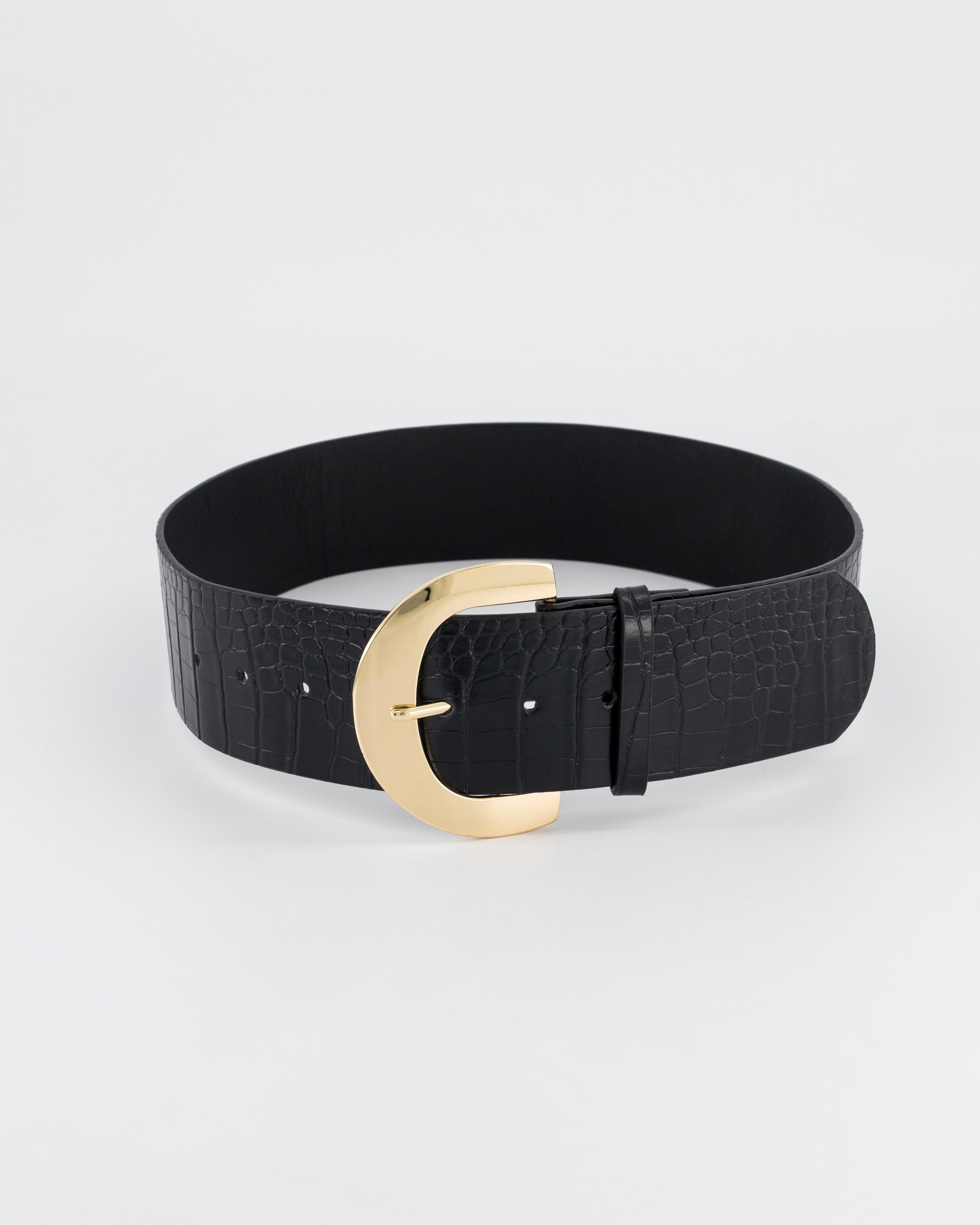 Veronica Croc Belt -  Black