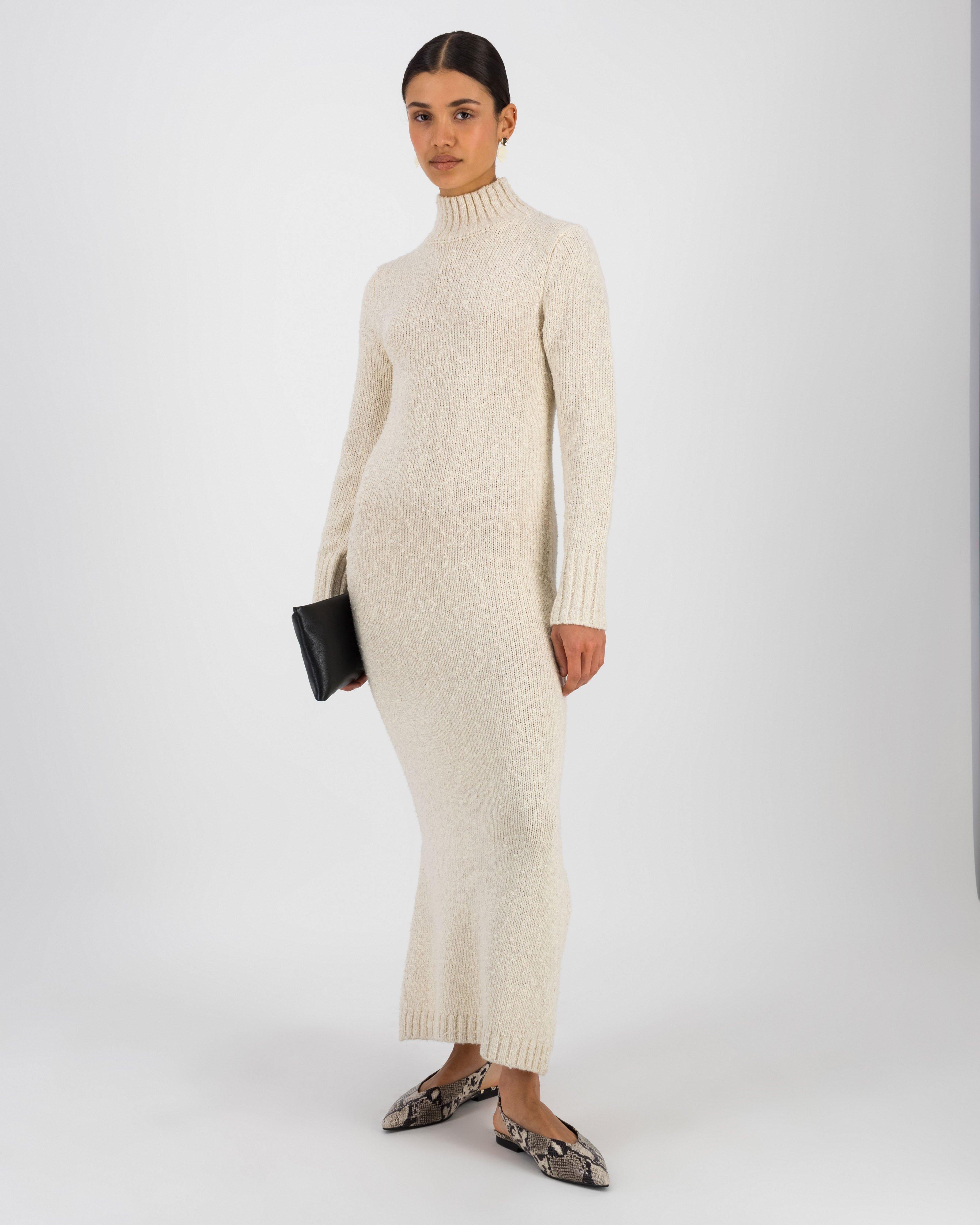 Lenaro Turtleneck Midi Dress -  Milk