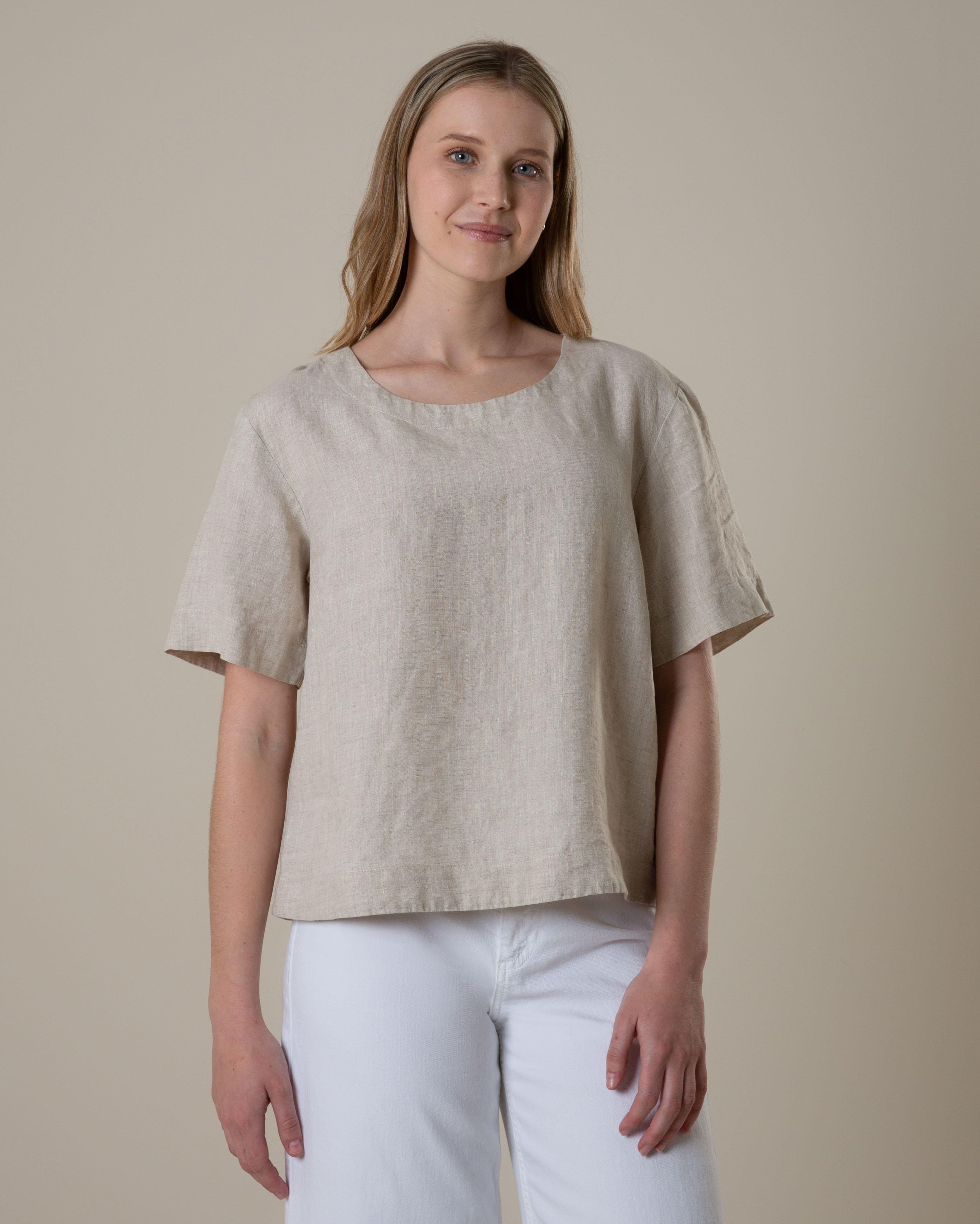 Old Khaki Women’s Micah Popover Linen Top  -  Oatmeal