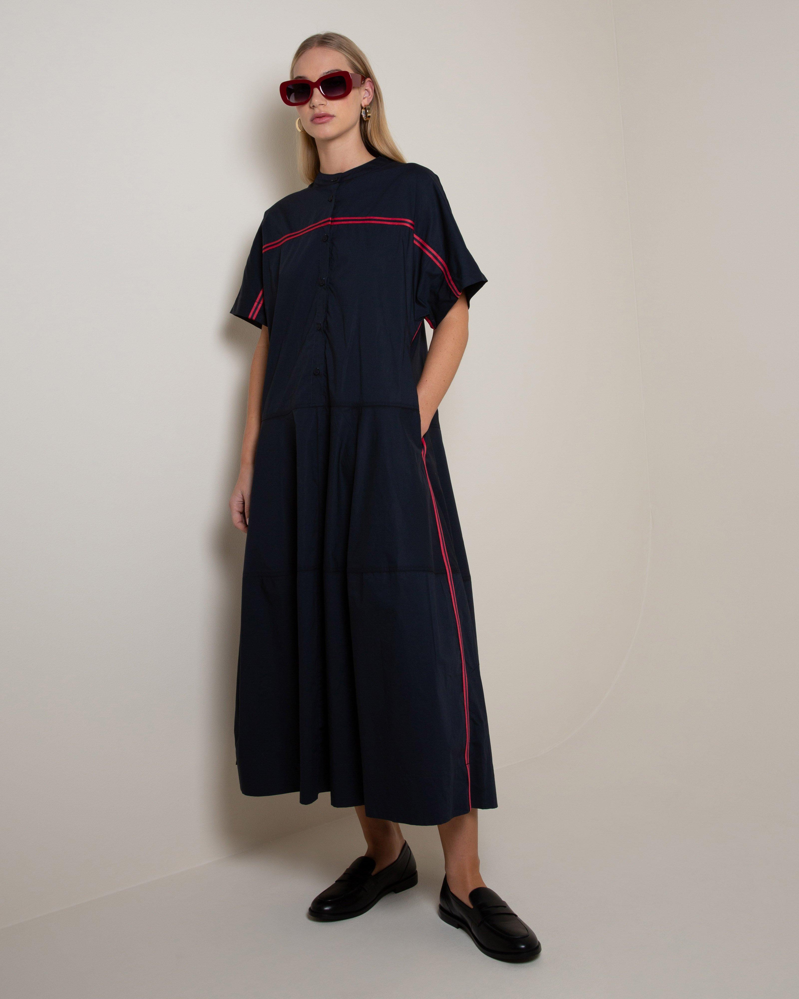 Cylan Shirt Dress -  Blue
